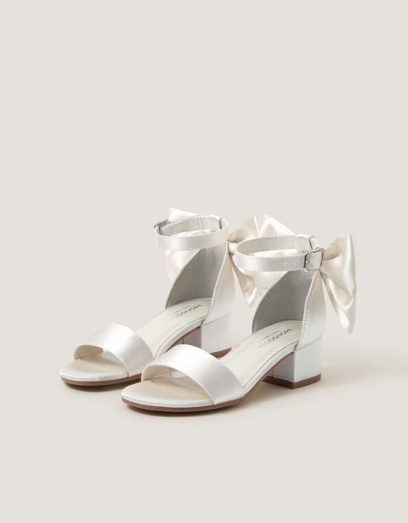 Open-Toe Bow Heels, Ivory (IVORY), large