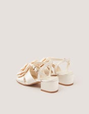Double Bow Heeled Sandals, Ivory (IVORY), large