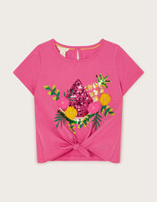 Sequin Embellished Fruit T-Shirt, Pink (PINK), large