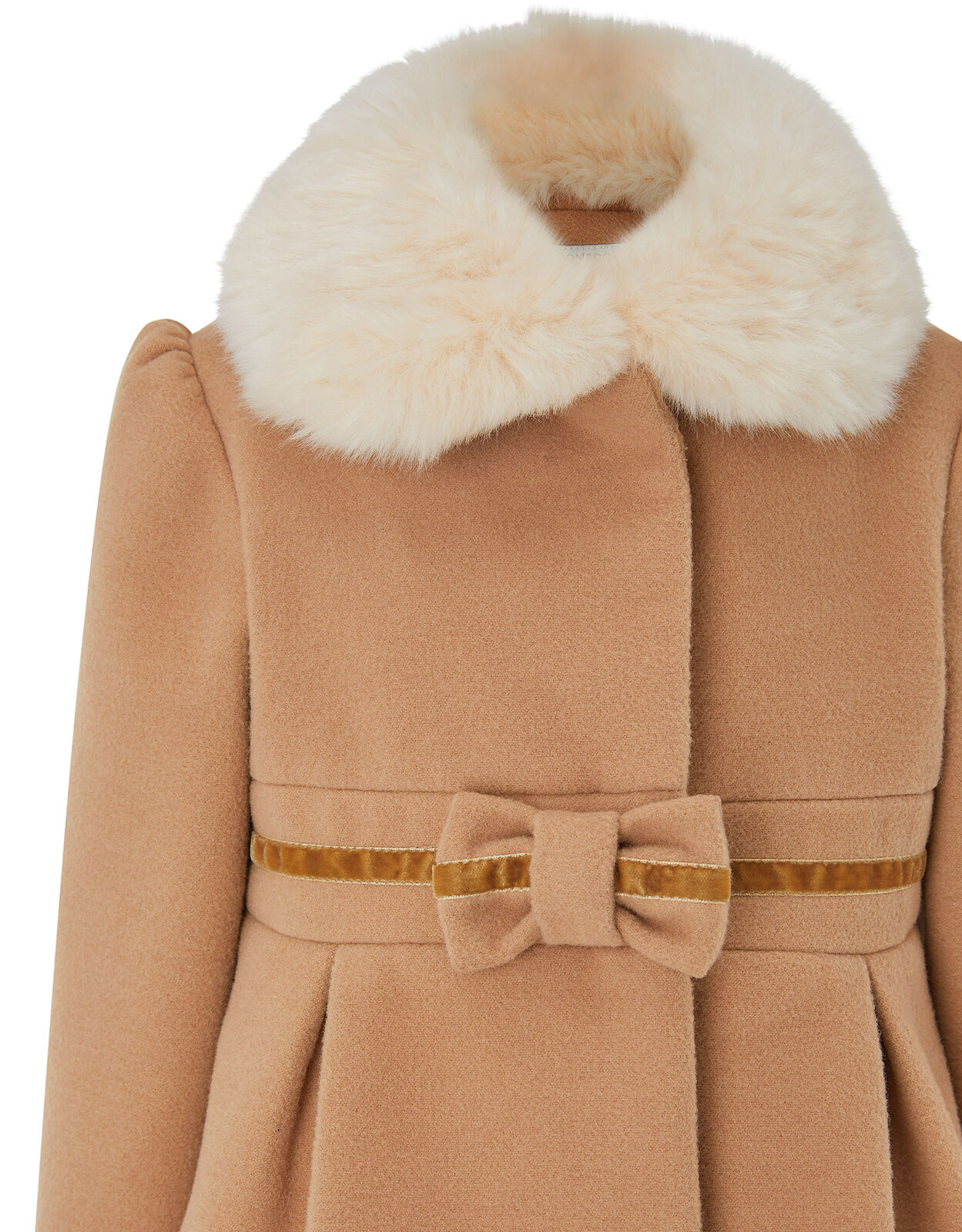 Baby Bow Coat Camel