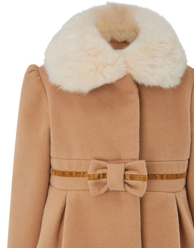 Baby Bow Coat, Camel (CAMEL), large