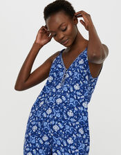 Billie Printed Jumpsuit in LENZING™ ECOVERO™ , Blue (BLUE), large