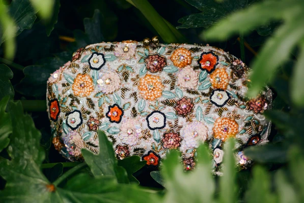 FLoral beaded clutch