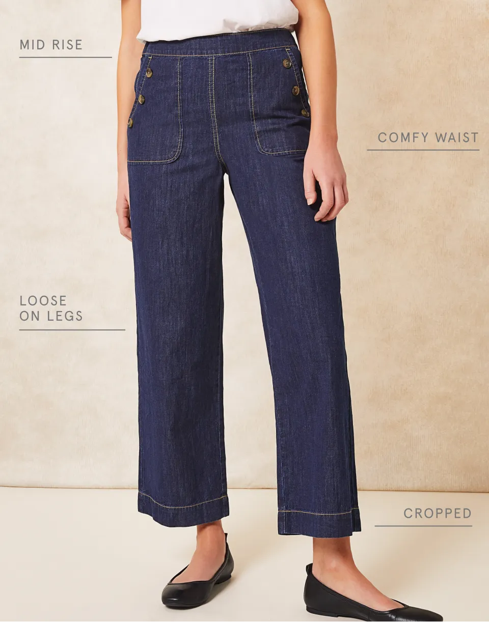 Harper cropped wide-leg jeans