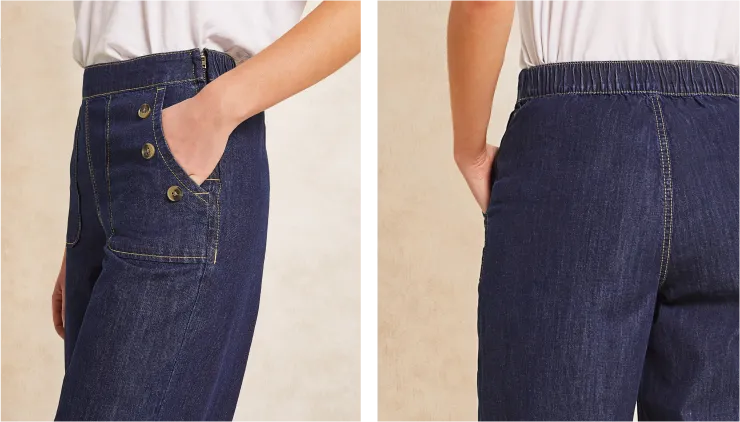 Harper cropped wide-leg jeans