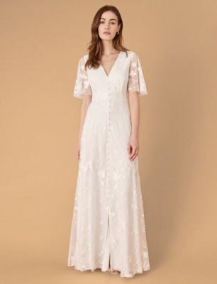 Embellished bridal maxi dress ivory