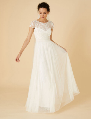 Embellished bridal maxi dress ivory