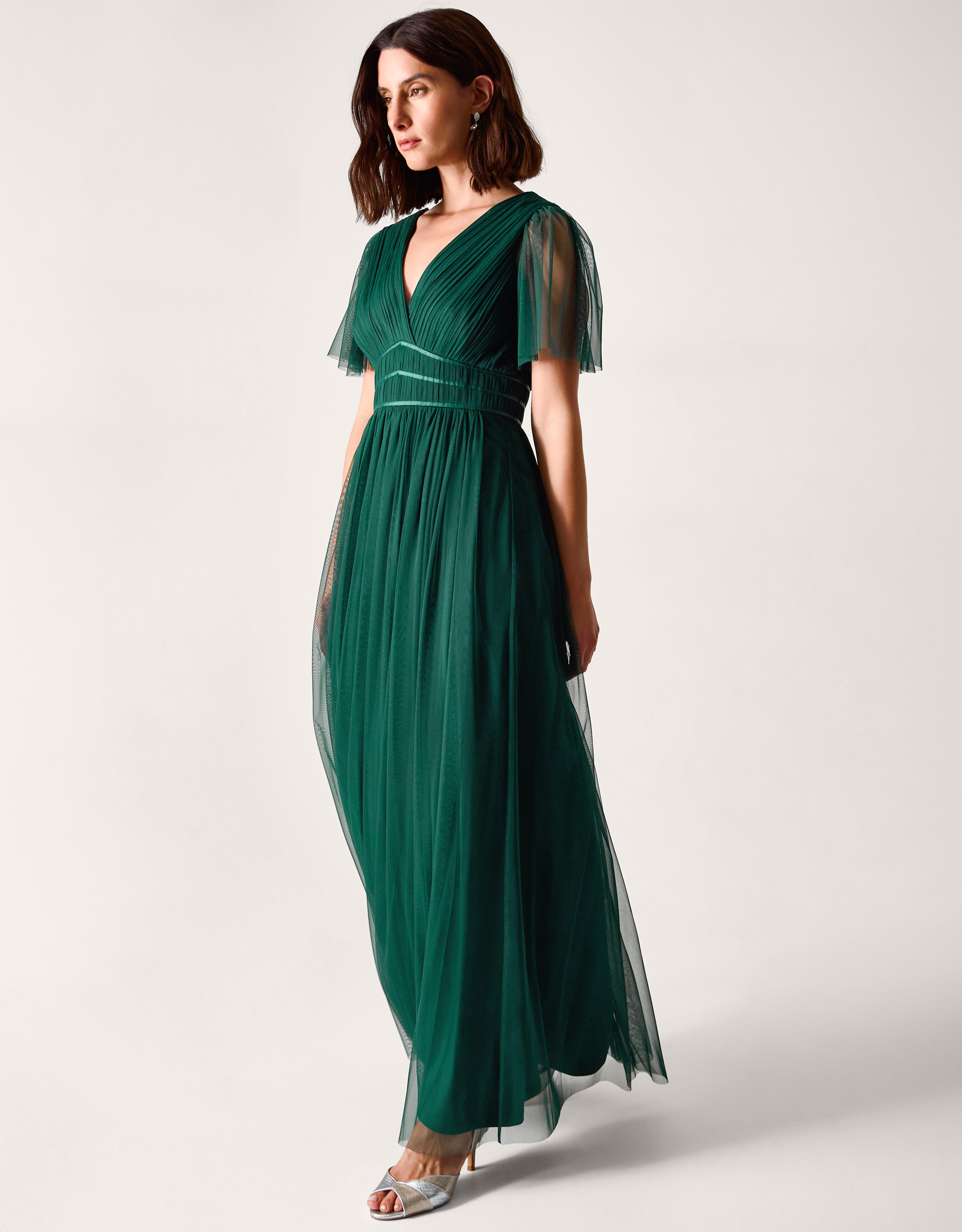 Monsoon Emily Short Sleeve Tulle Bridesmaid Dress