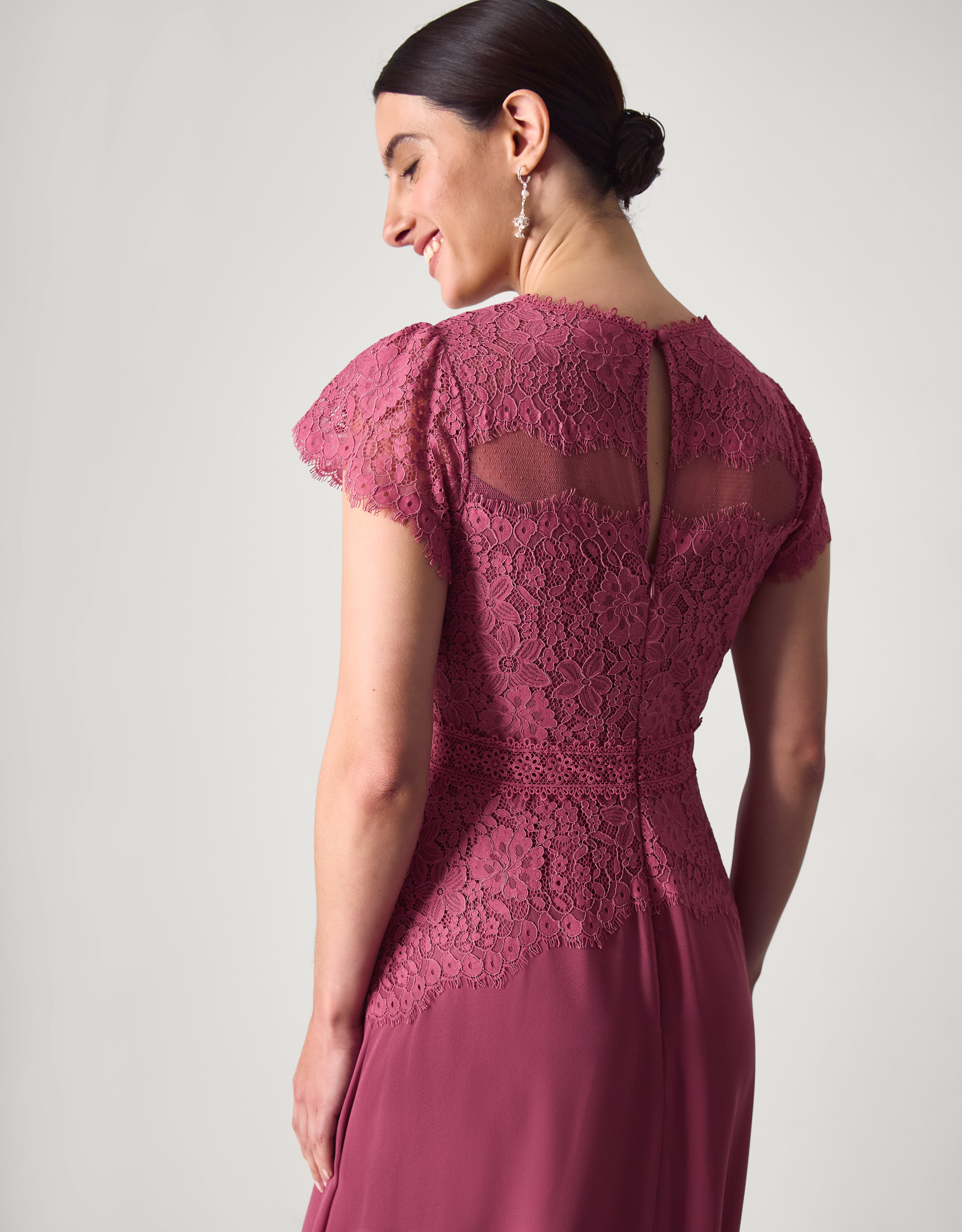Monsoon Monike Short Sleeve Lace Bridesmaid Dress, view 2