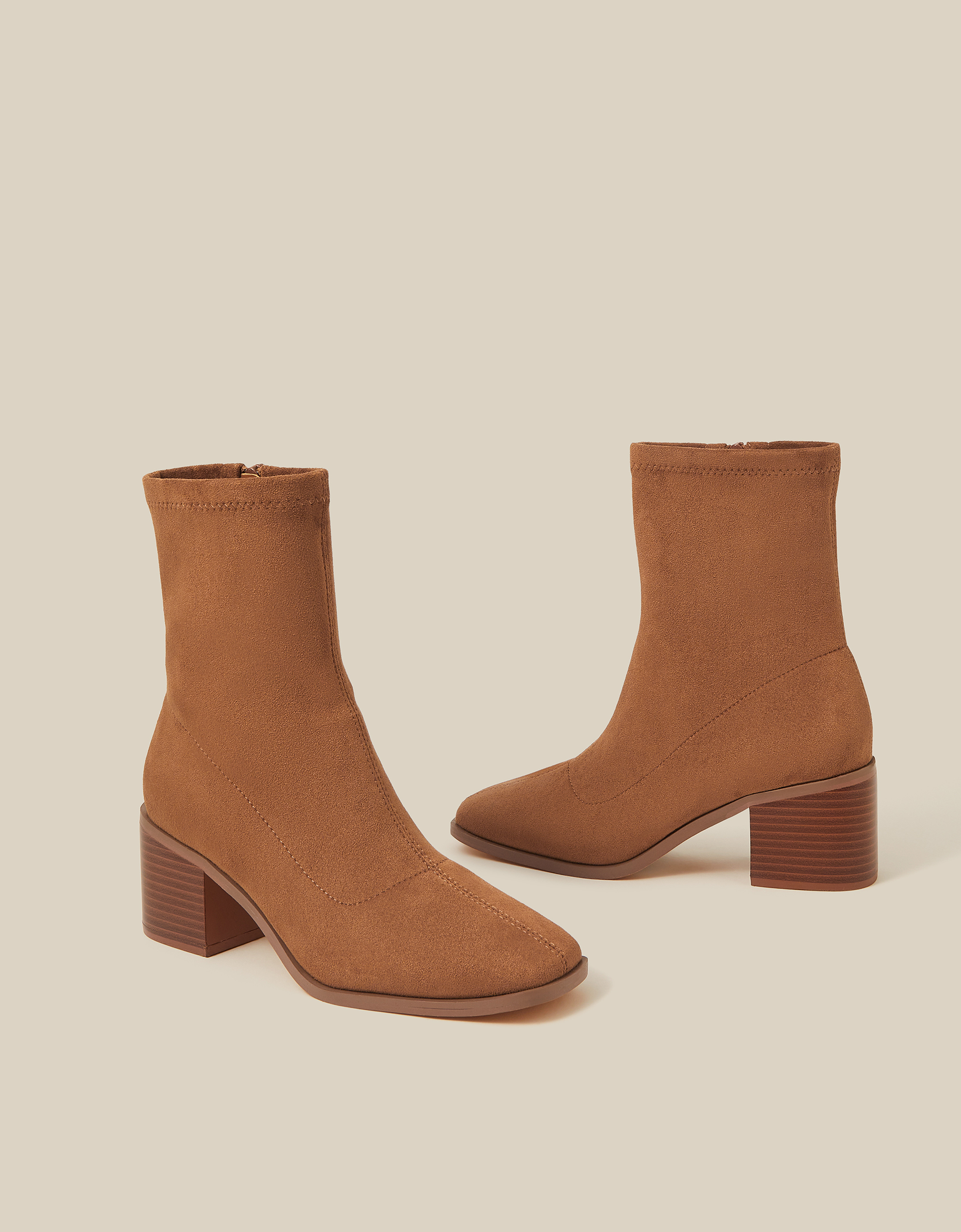 Monsoon Suki Faux Suede Heeled Sock Boots