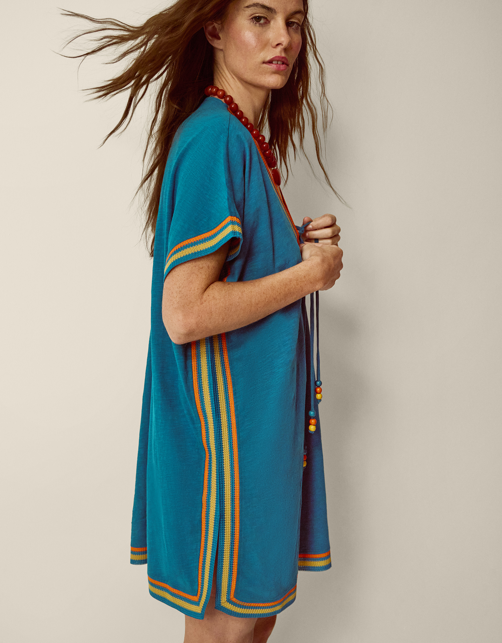 Monsoon Maeve V-Neck Mini Kaftan, view 2