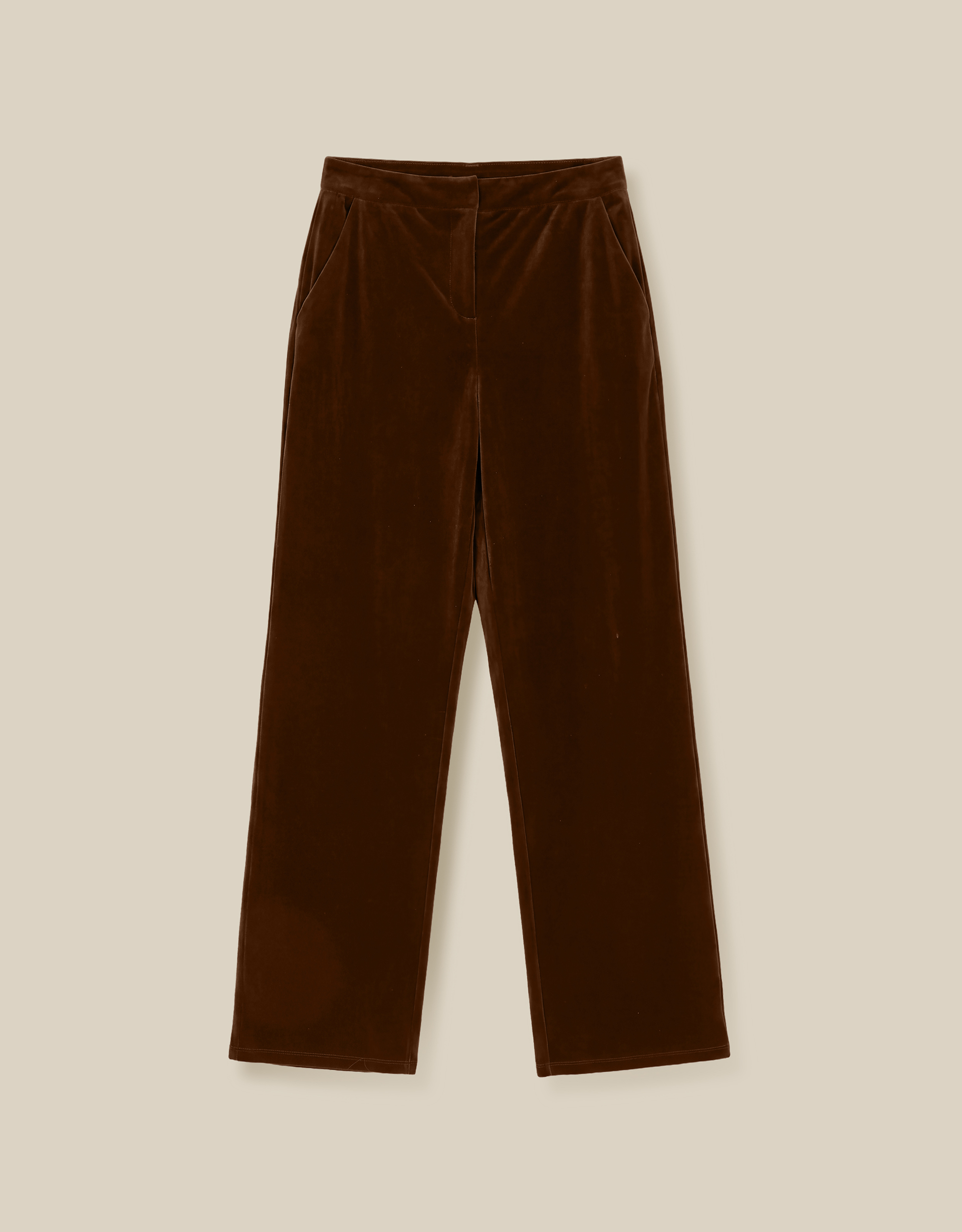 Monsoon Mila Velvet Straight Leg Trousers in Green, view 5