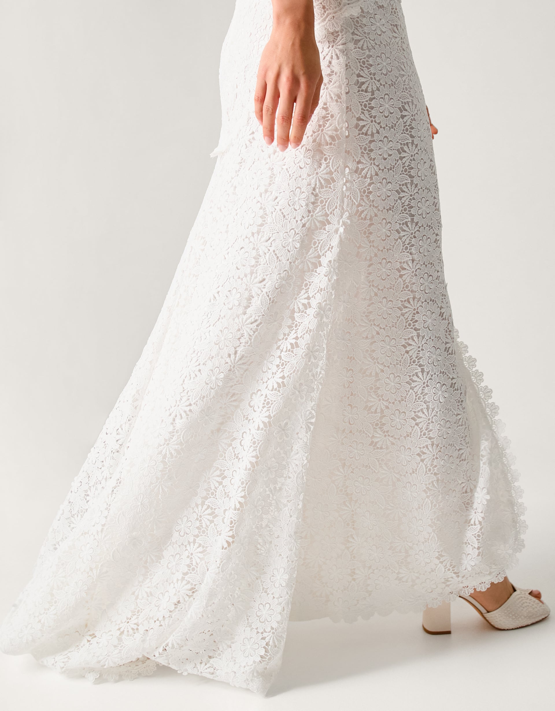 Monsoon Cream Floral Lace Sienna Maxi Wedding Dress, view 5