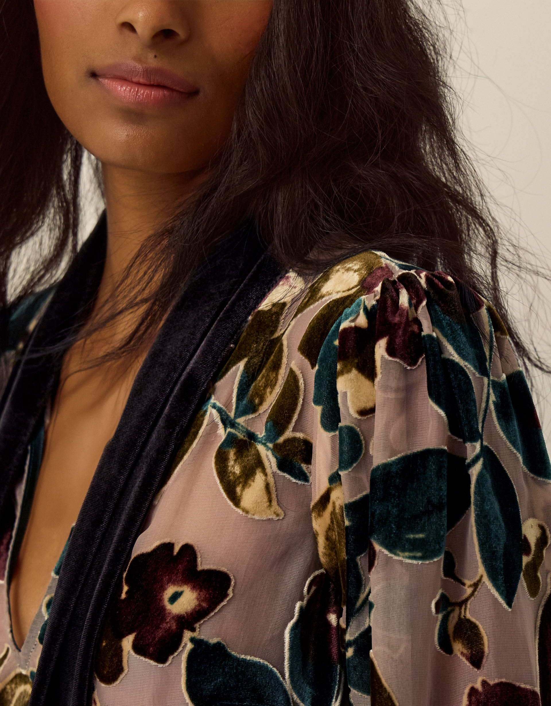 Monsoon Ayla Floral Devoré Blouse Camel, view 2