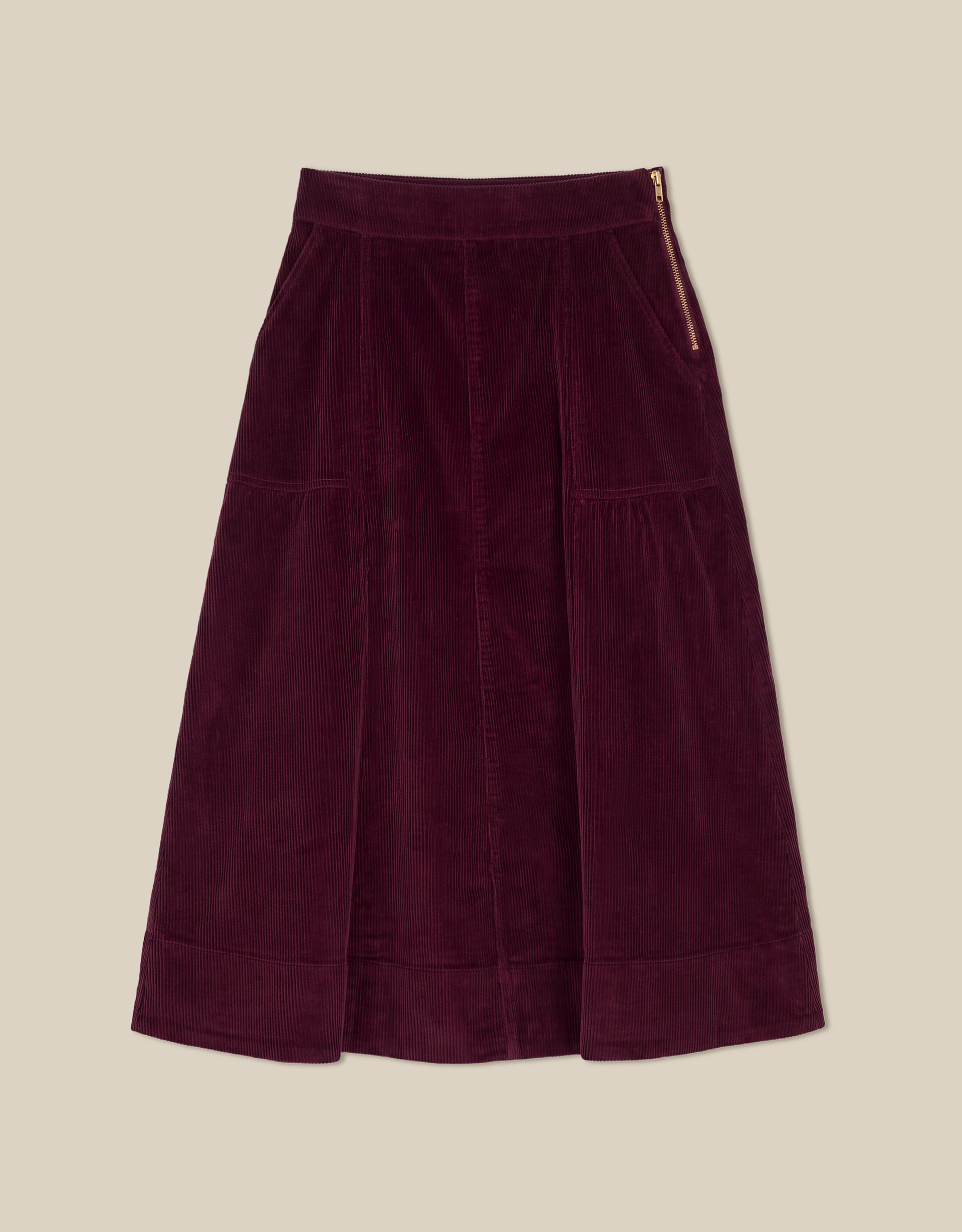 Monsoon Yasmin Corduroy Midi Skirt, view 5