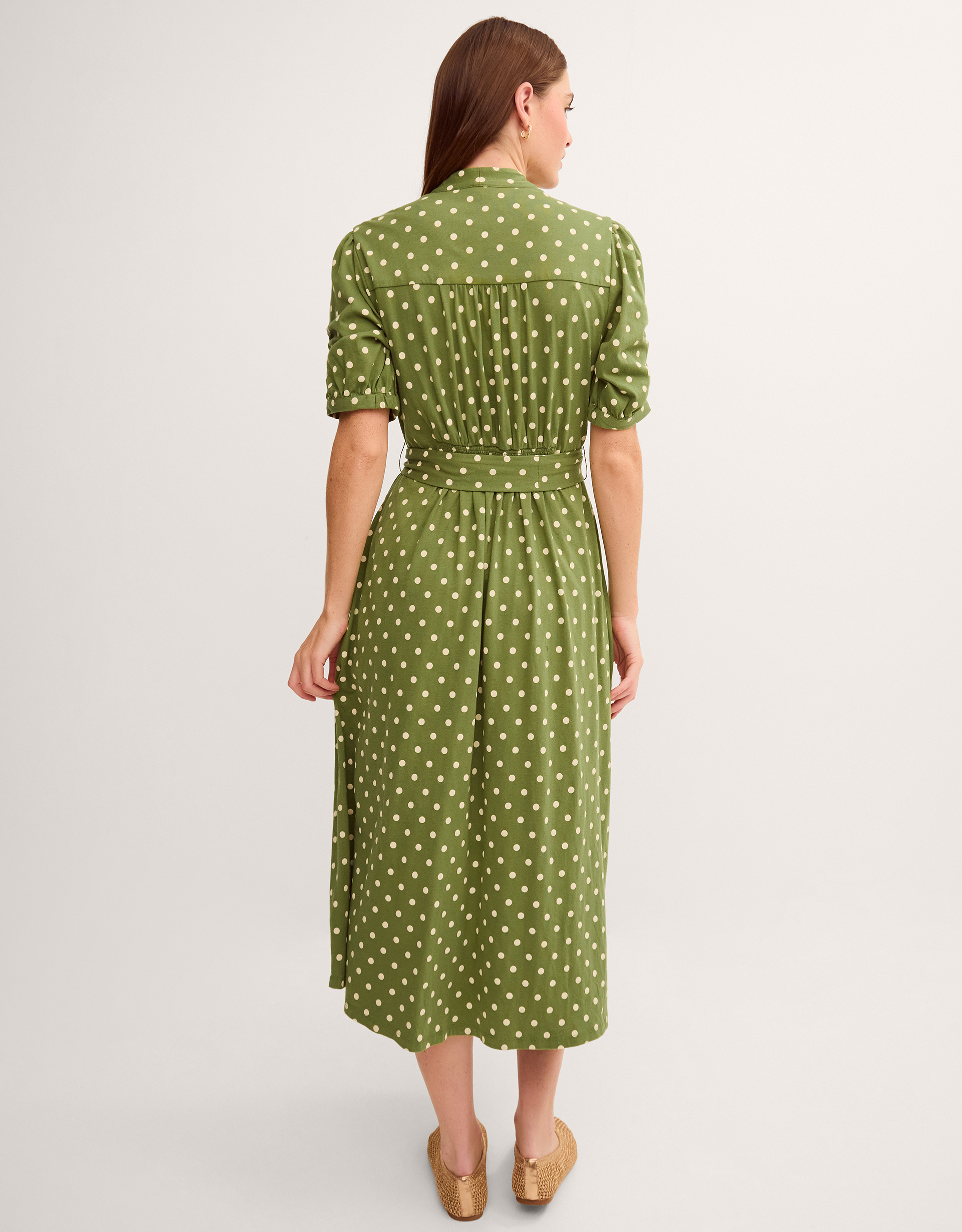 Monsoon Kasey Polka Dot Jersey Midi Dress, view 3