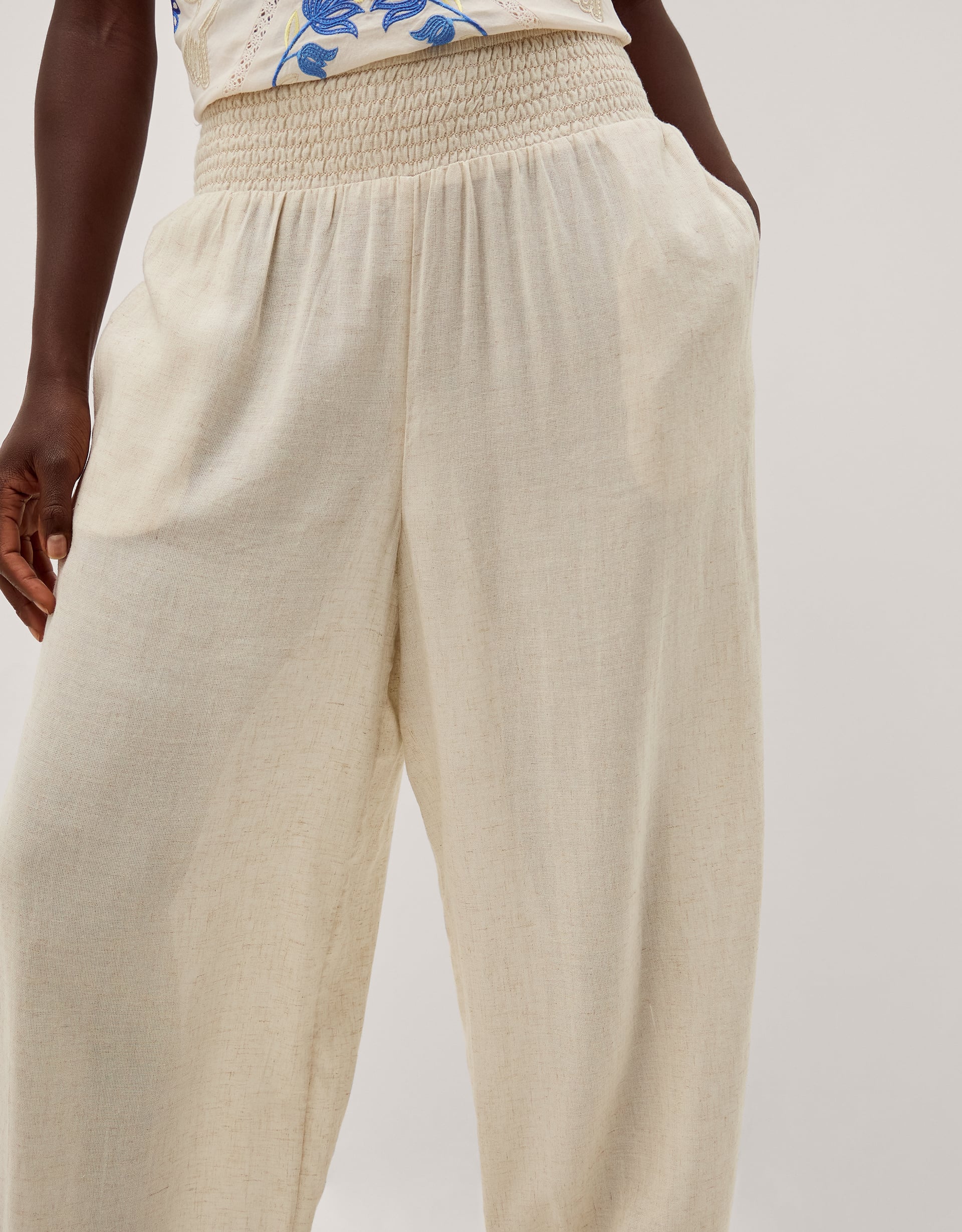 Monsoon Reese Linen Blend Balloon Trousers, view 4