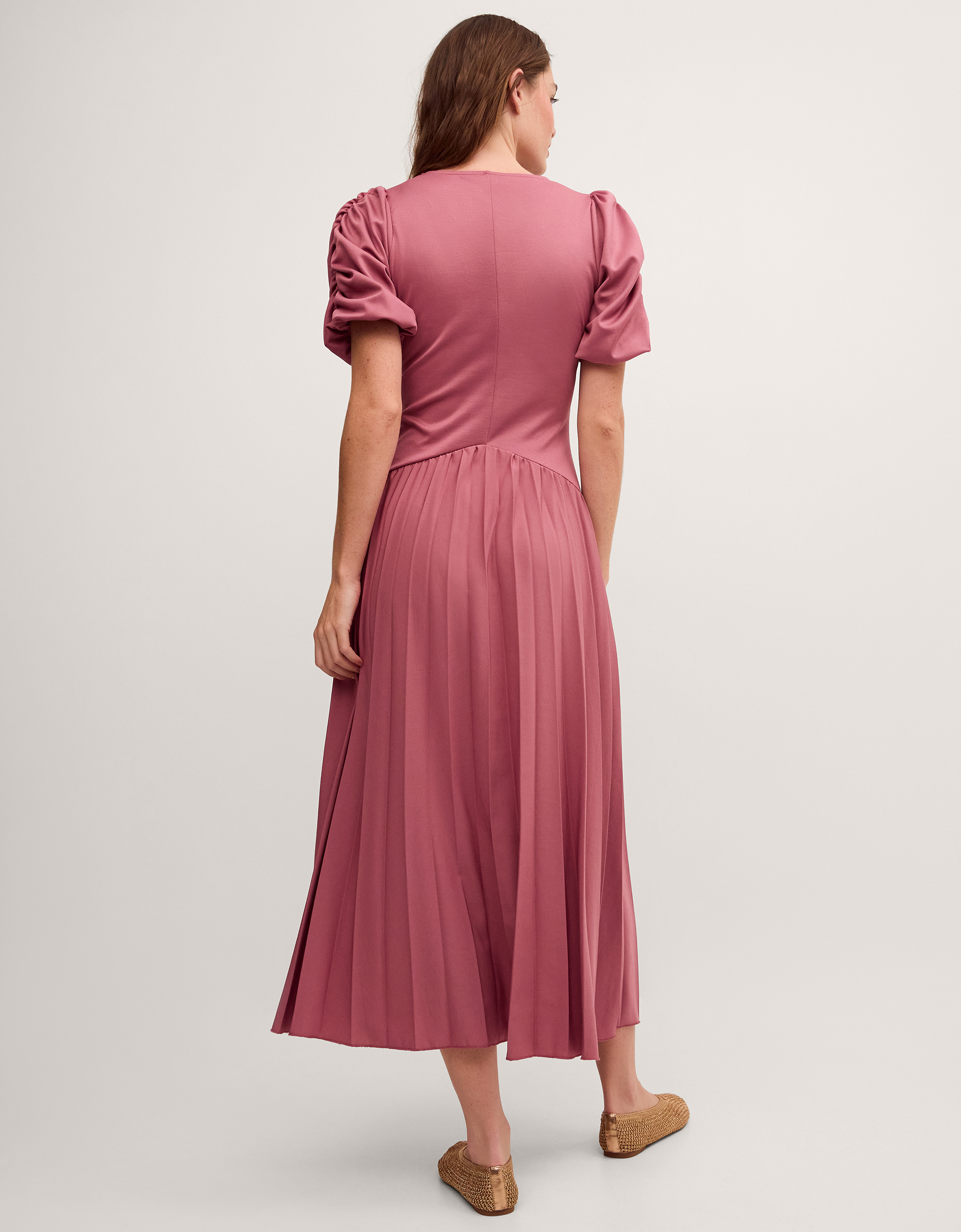 Monsoon Mindy Pleated Jersey Midi Dress, view 3