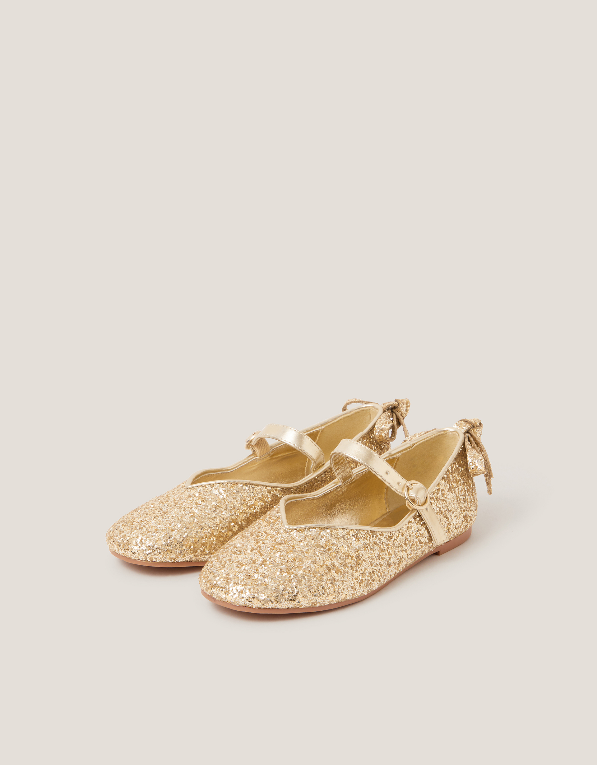 Monsoon Glitter Back Bow Ballet Flats