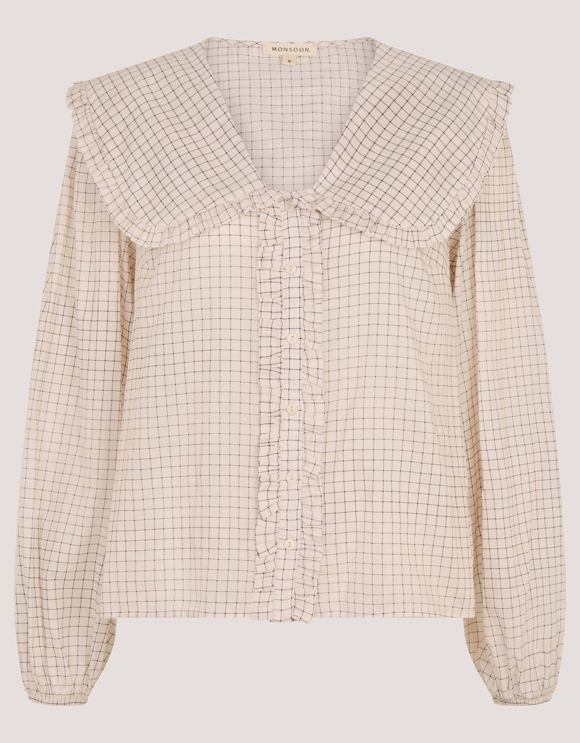 Monsoon Lily Peter Pan Collar Check Shirt, view 5
