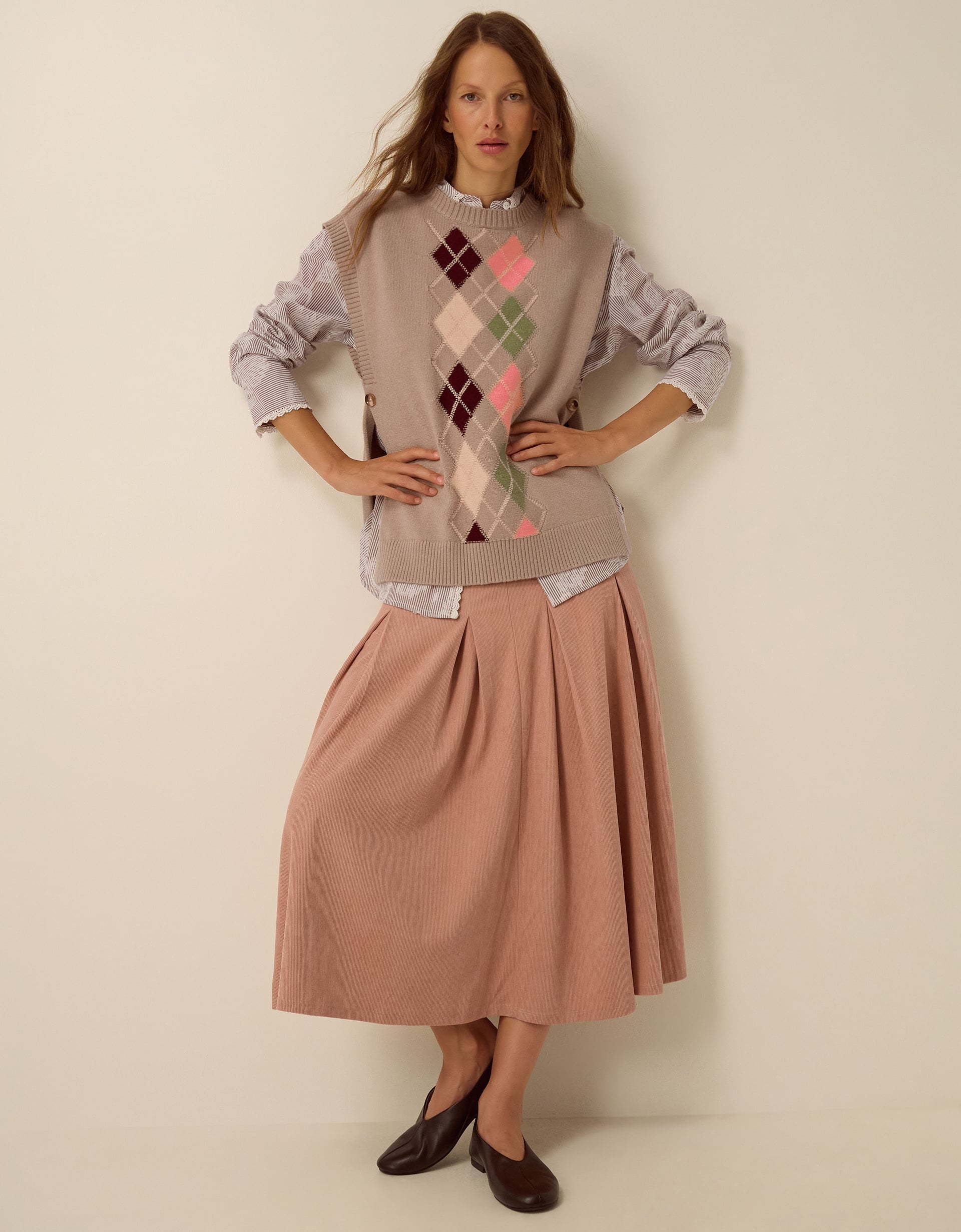 Monsoon Ariana Argyle Knitted Vest, view 2