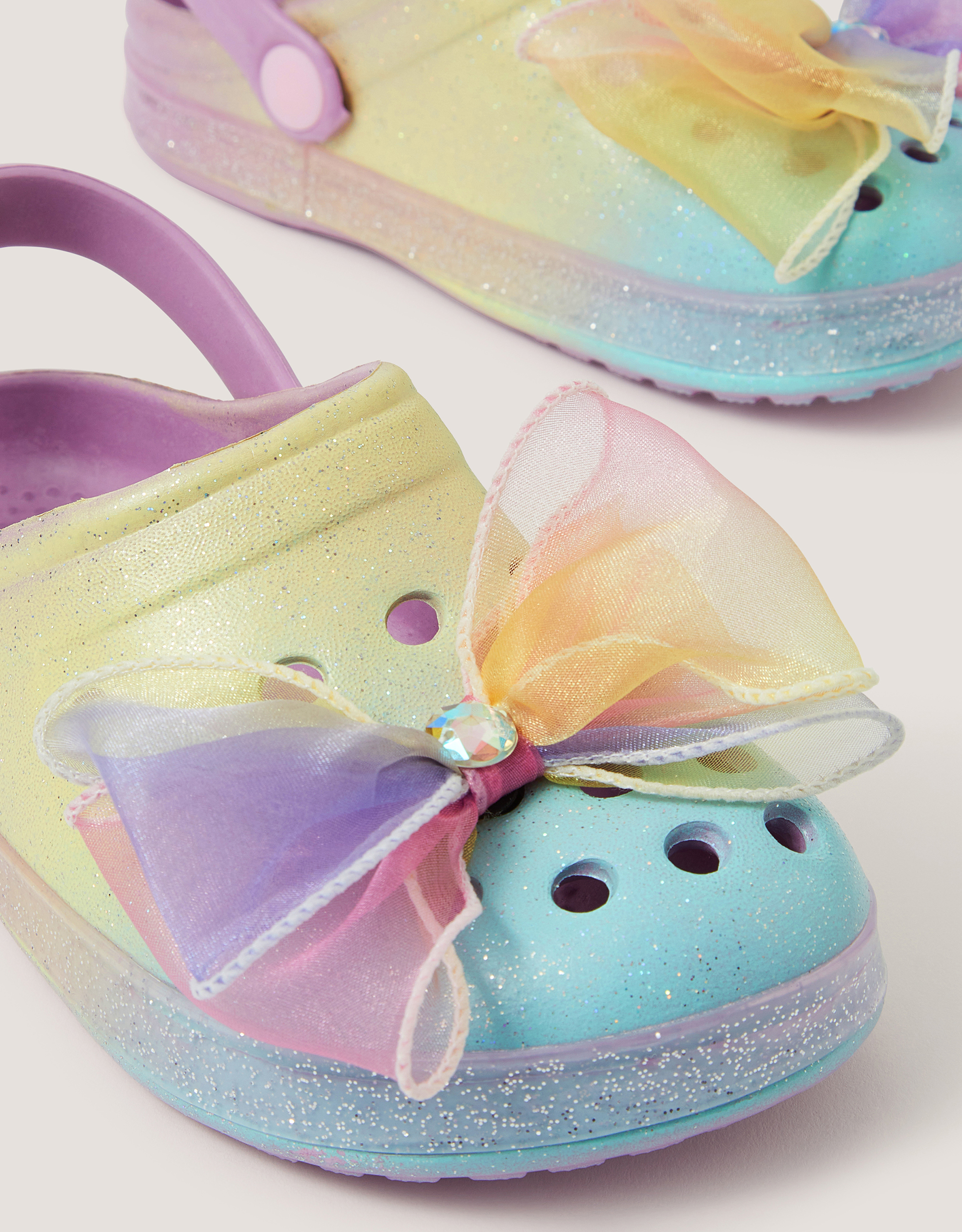 Monsoon Bow Glitter Ombré Clogs, view 3