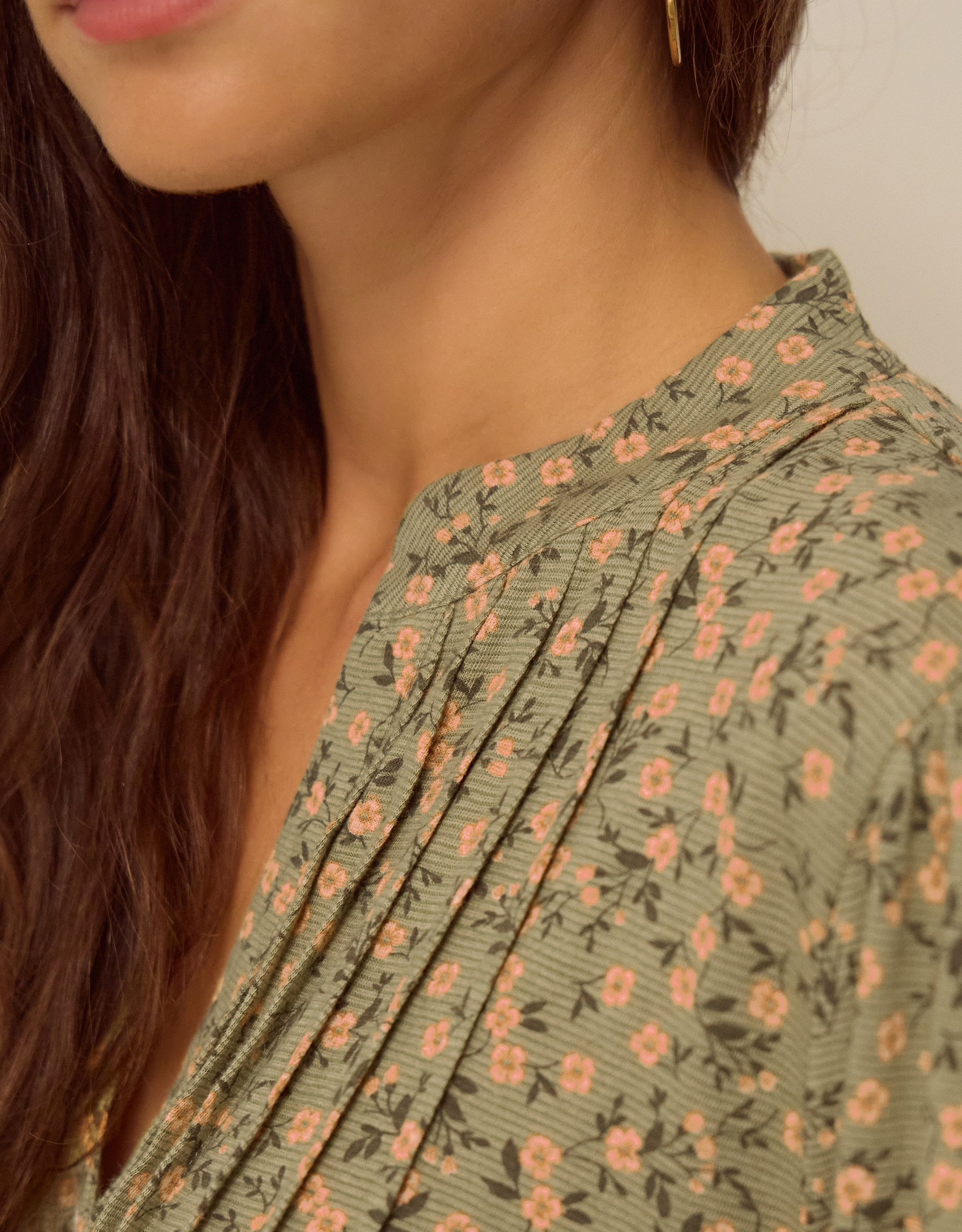 Monsoon Deena Ditsy Floral Jersey Blouse, view 3