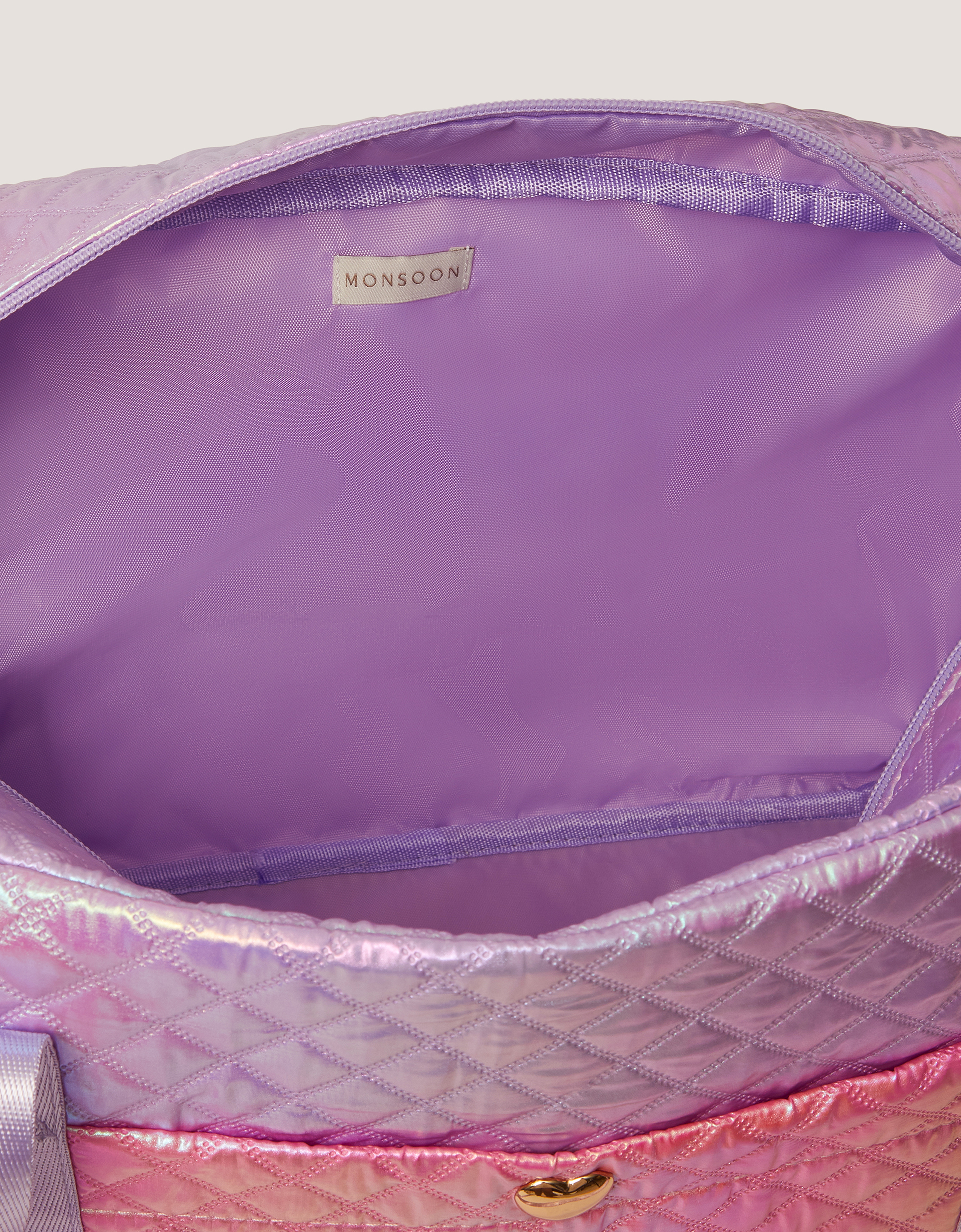 Monsoon Ombré Shimmer Quilted Duffle Bag, view 4