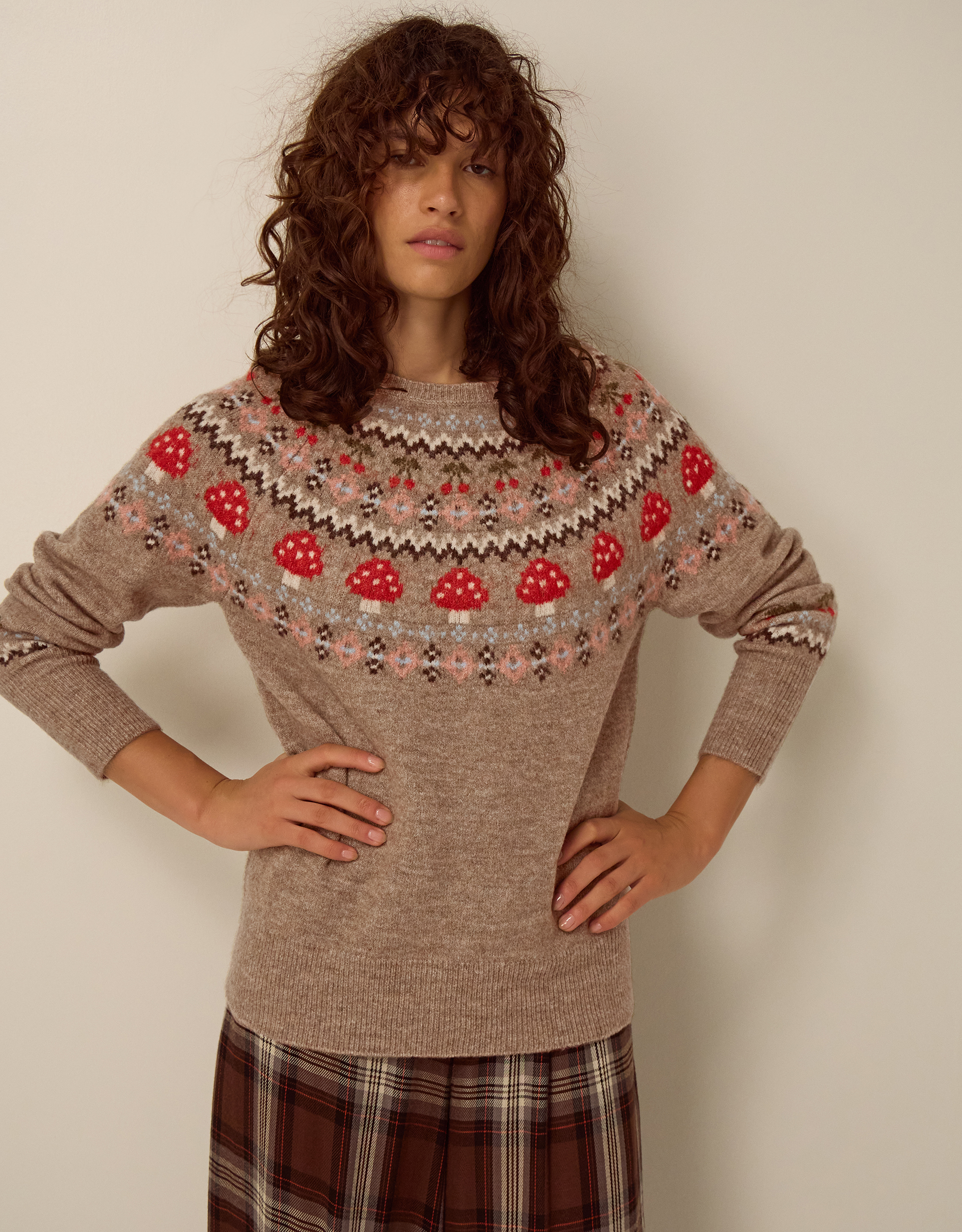 Monsoon Mia Mushroom Fair Isle Jumper