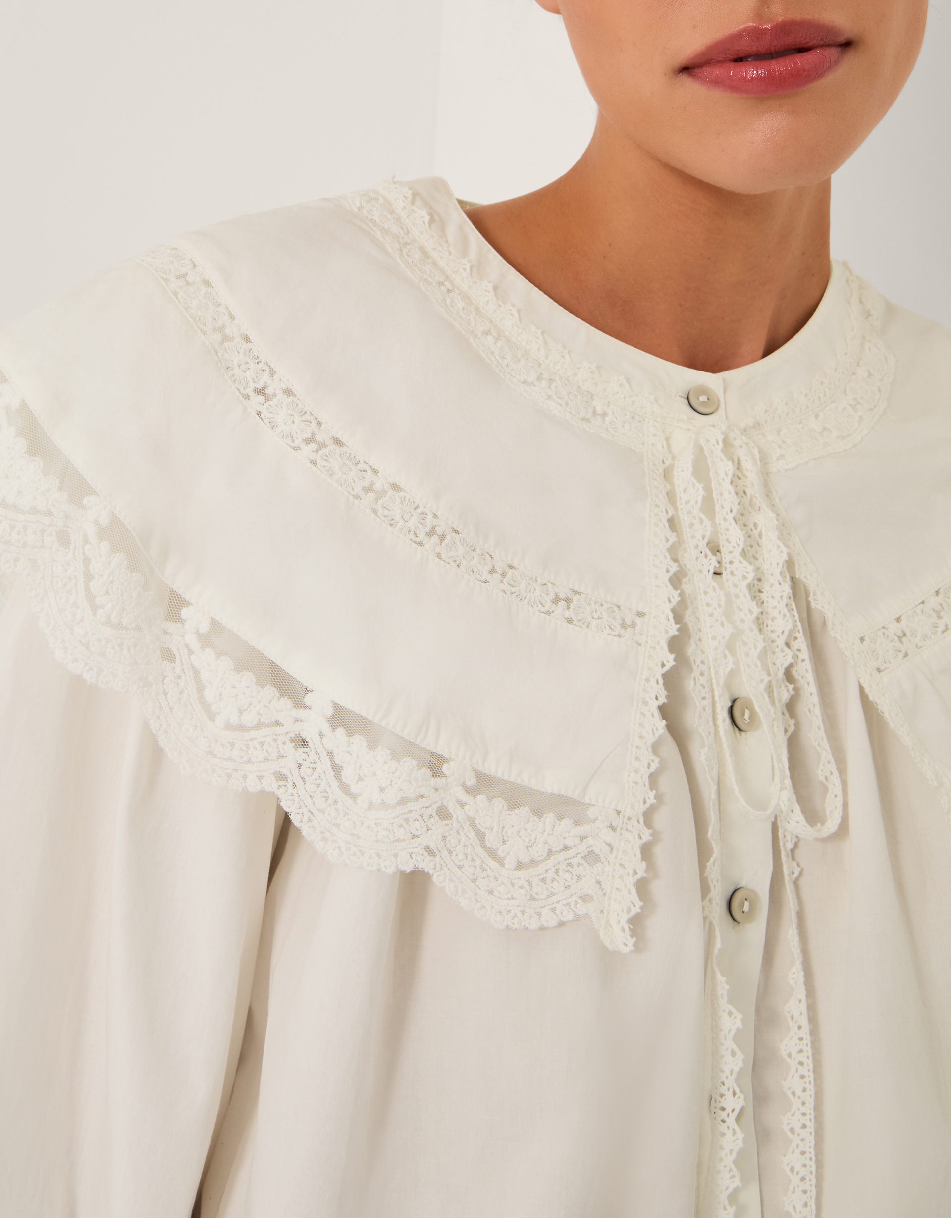Monsoon Connie Puff Sleeve Collar Blouse, view 2