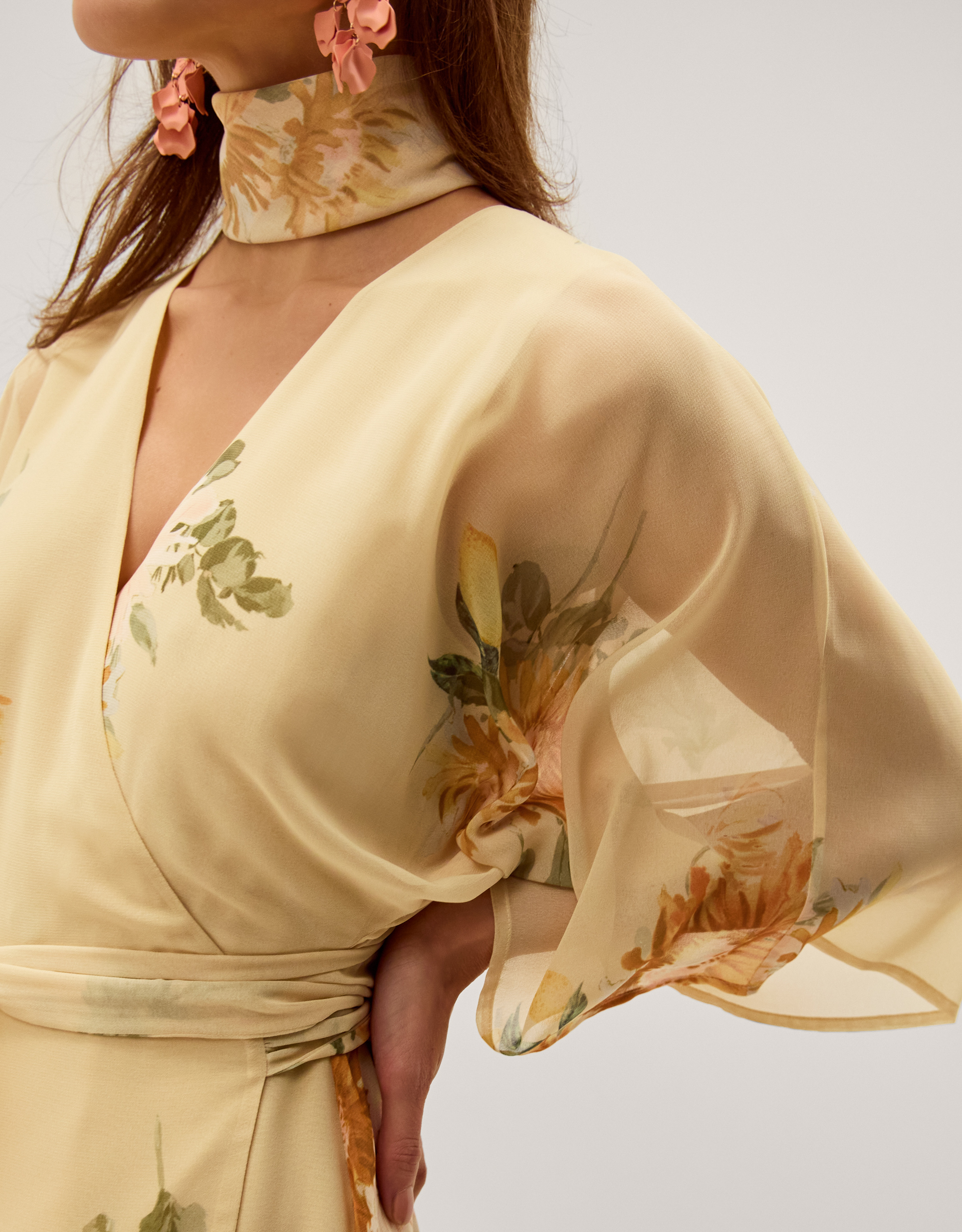 Monsoon Sukhi Sunflower Midi Wrap Dress, view 2