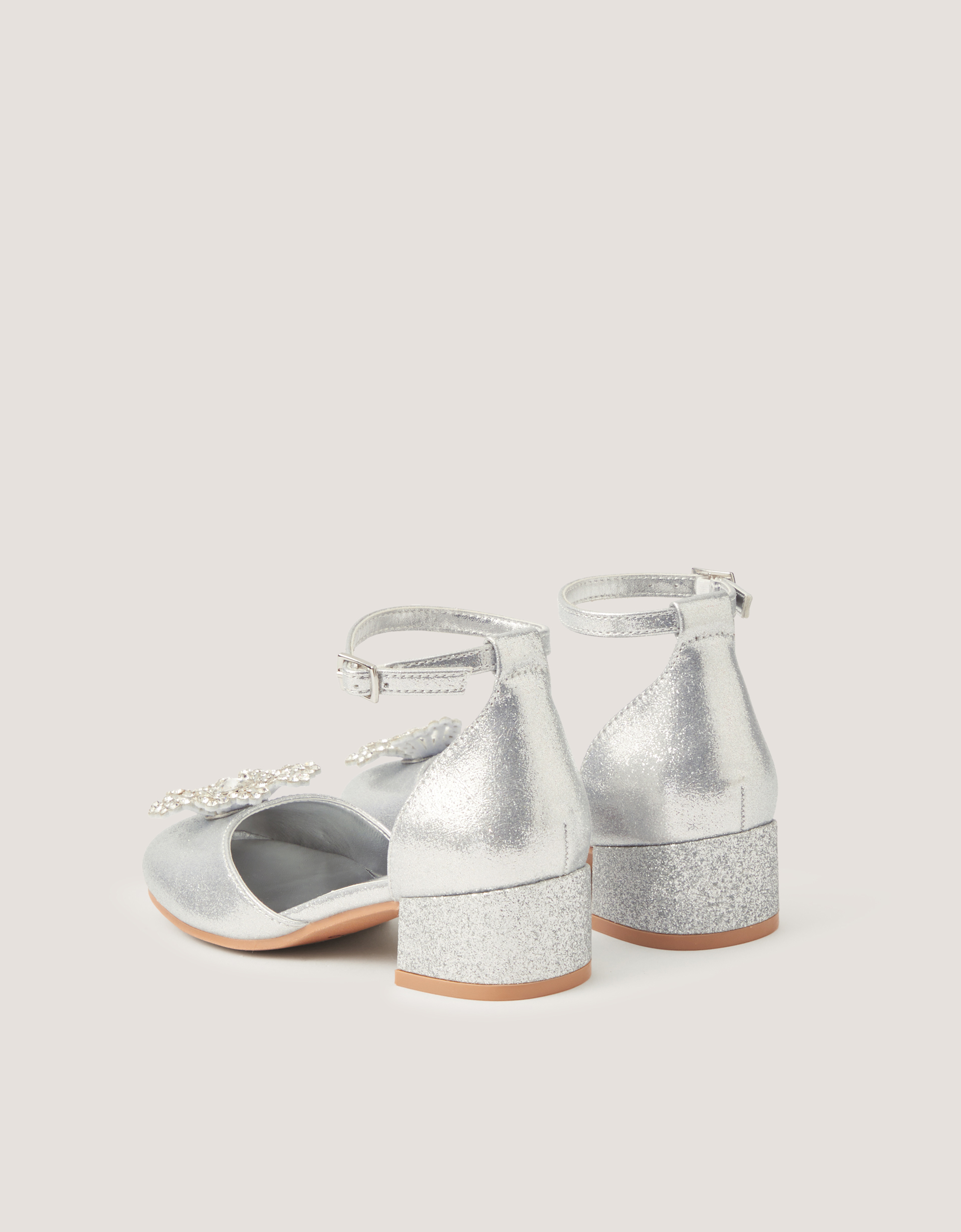 Monsoon Gemstone Flower Two Part Heels in Silver, view 3