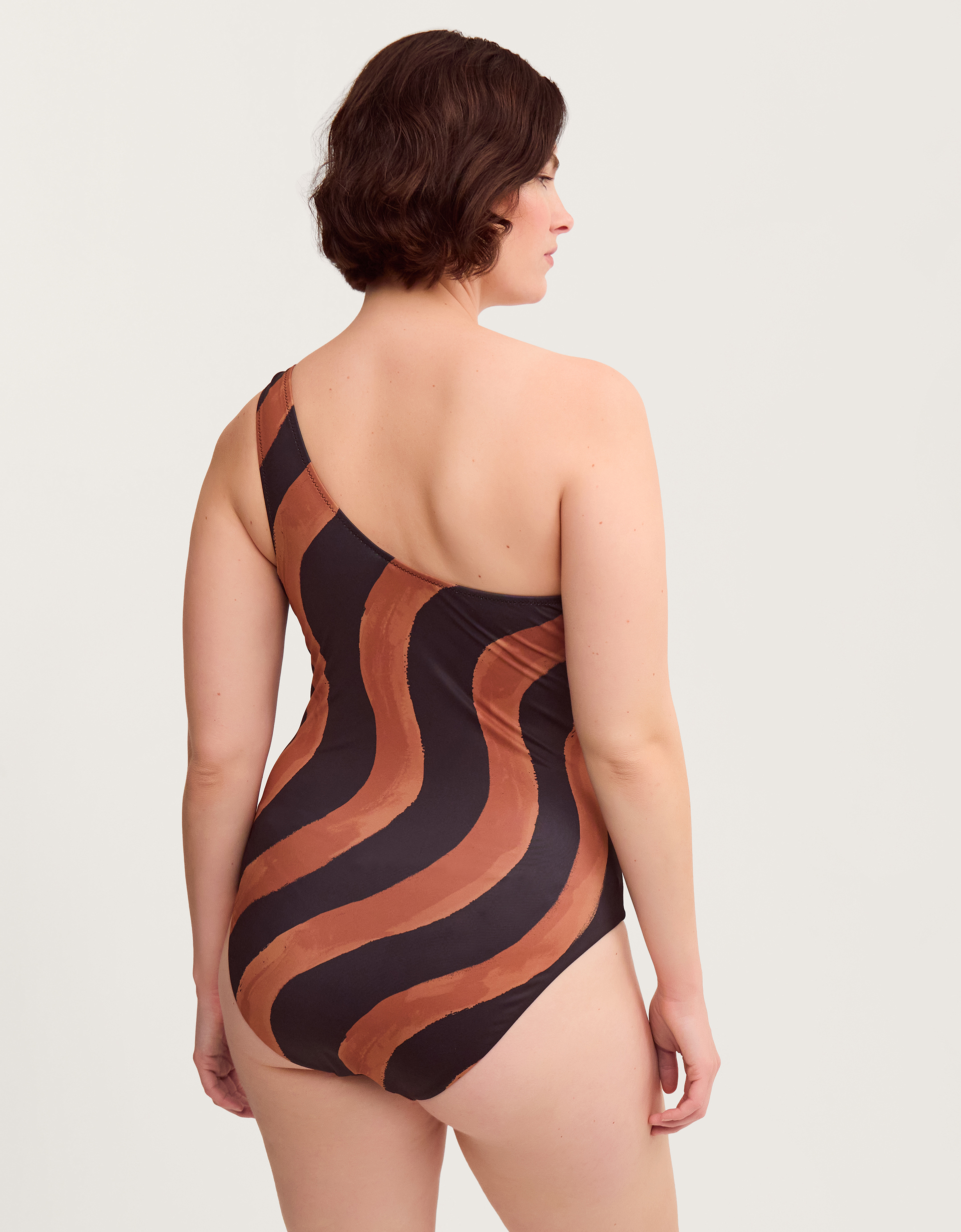 Monsoon Callie Thorpe x Monsoon One-Shoulder Wave Print Shaping Swimsuit, view 3