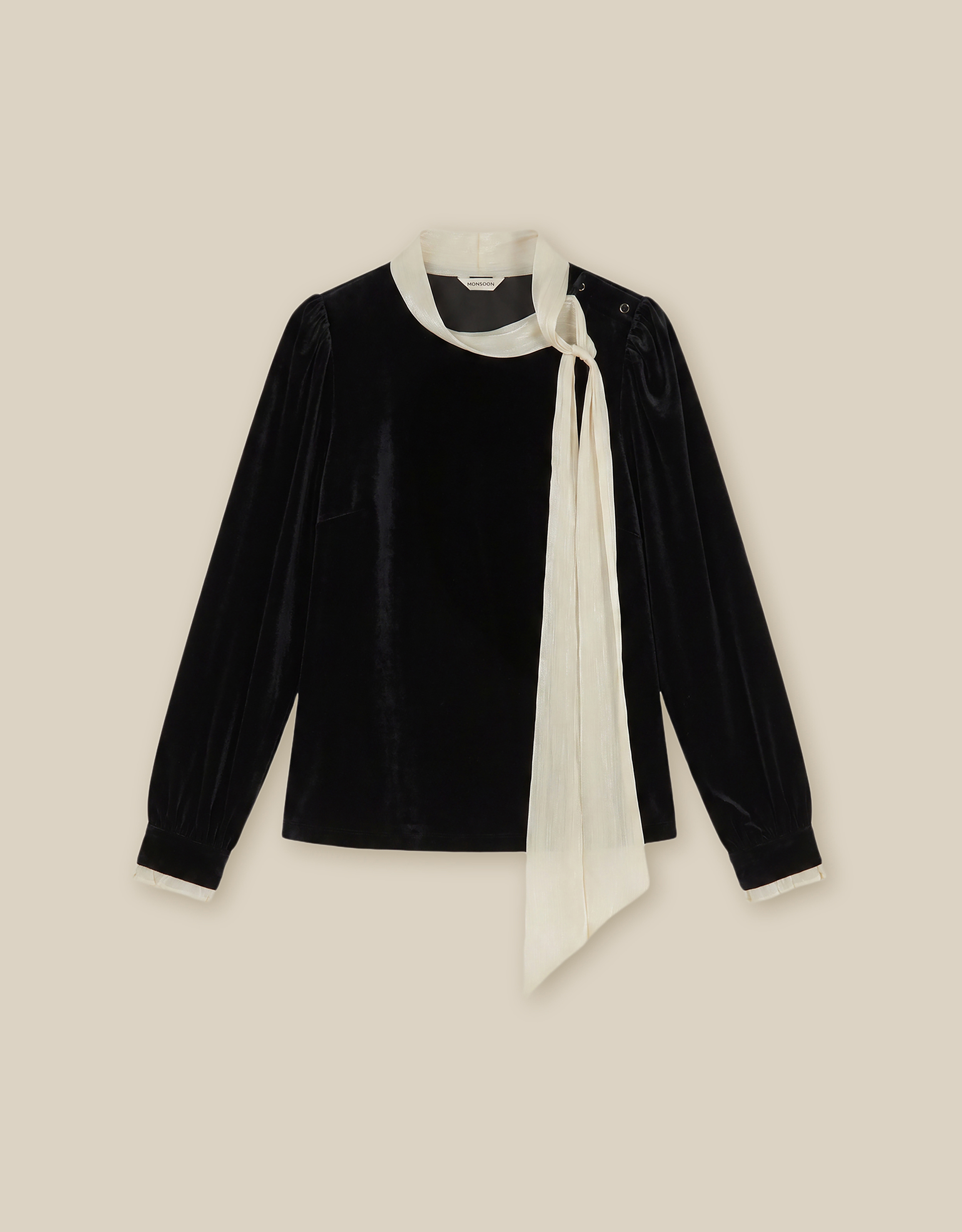 Monsoon Tia Tie Neck Velvet Top, view 5