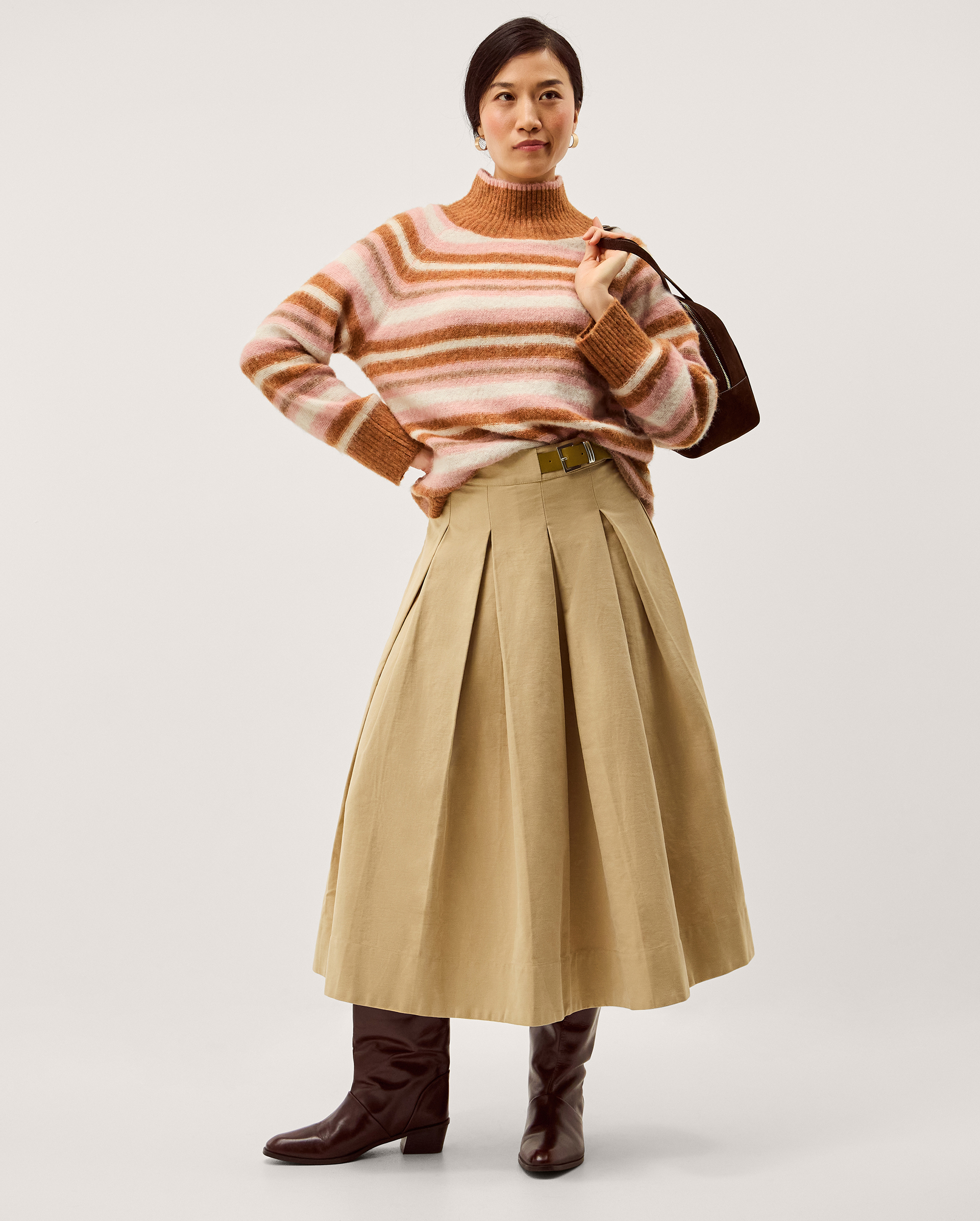 Monsoon Solana High Neck Stripe Jumper