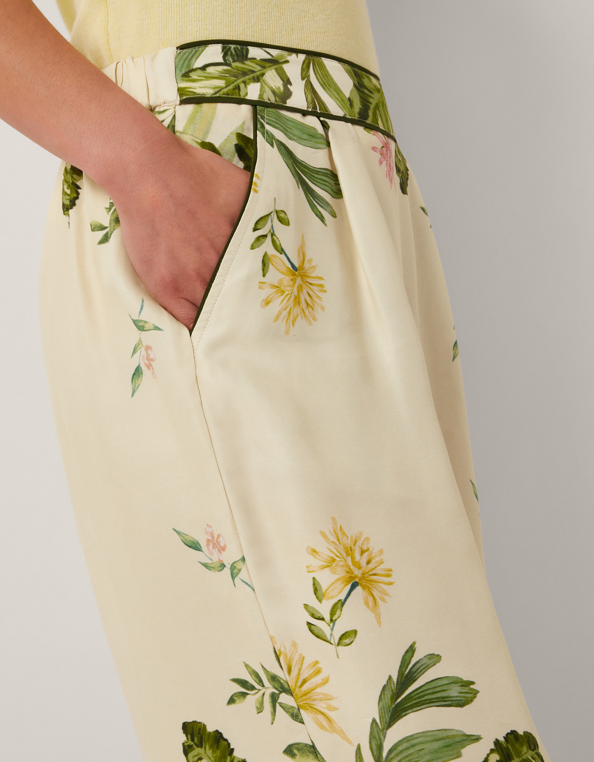 Monsoon Fleur Floral Wide Leg Trousers, view 2