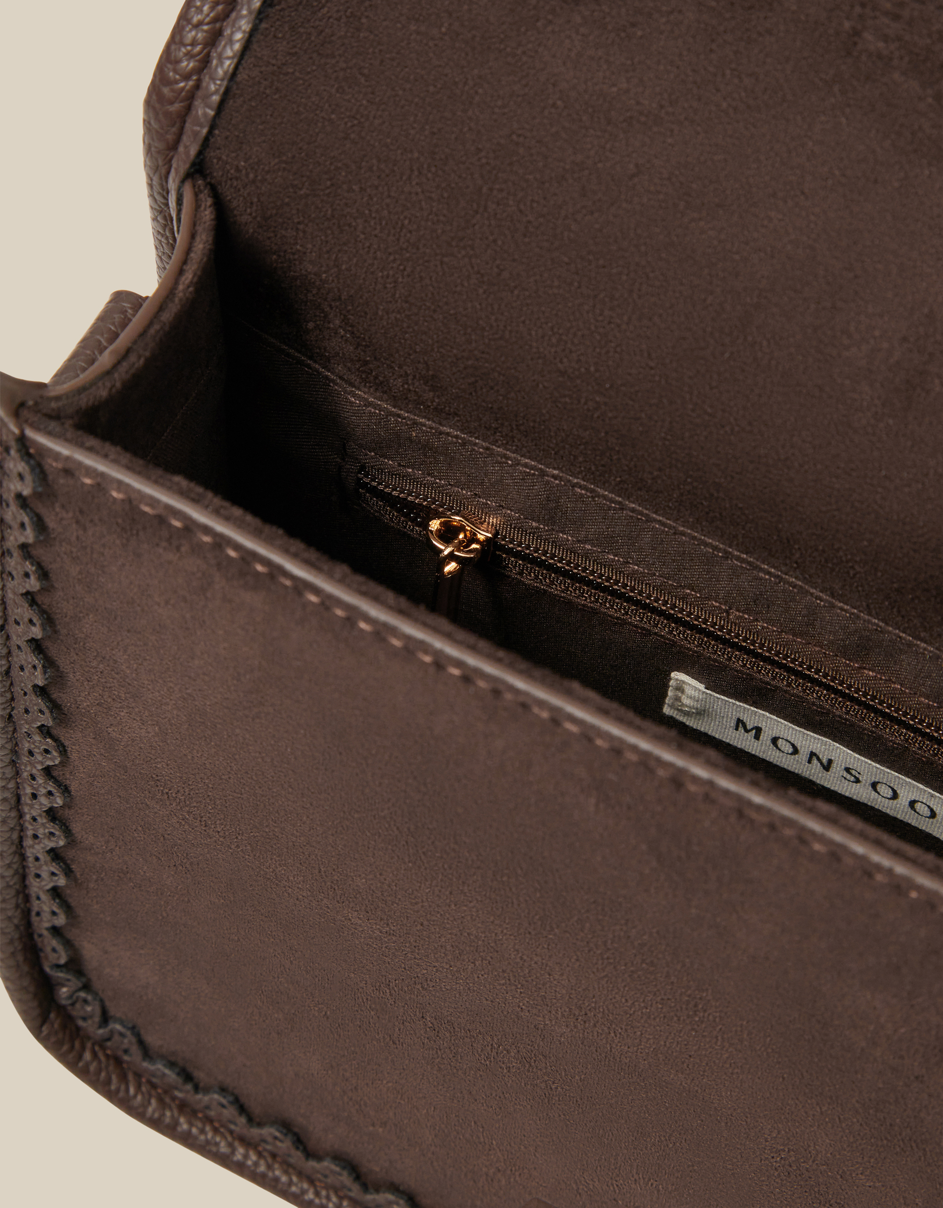 Monsoon Amy Faux Suede Crossbody Bag, view 3