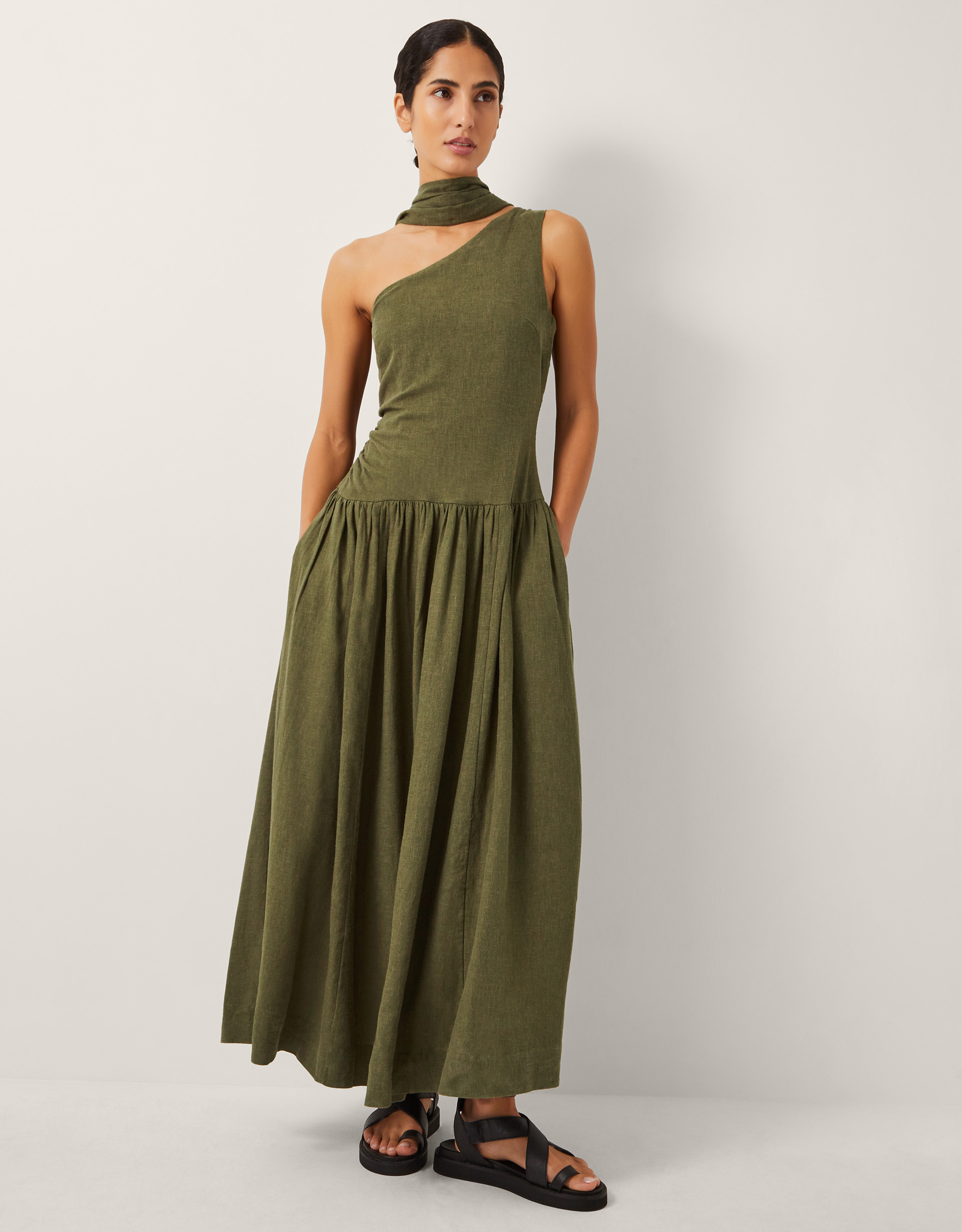 Monsoon The India Edit Leila One Shoulder Maxi Dress, view 4