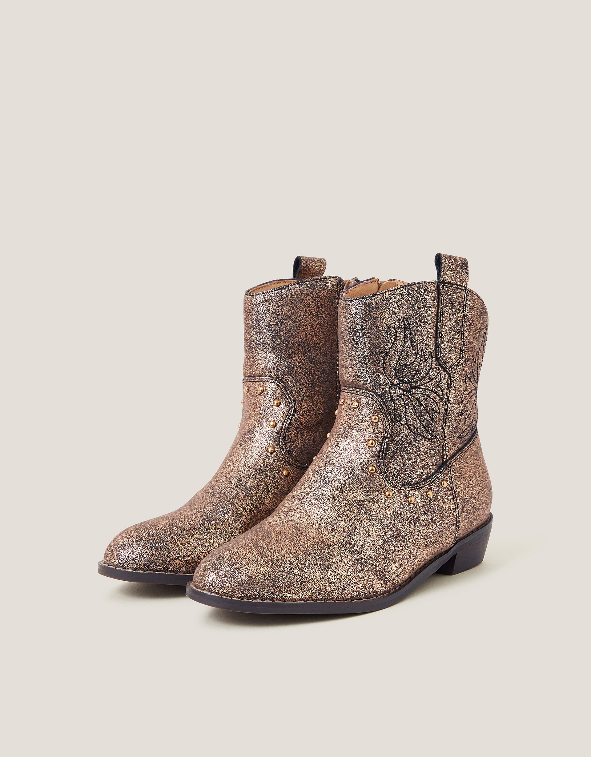 Monsoon Brooke Metallic Cowboy Boots
