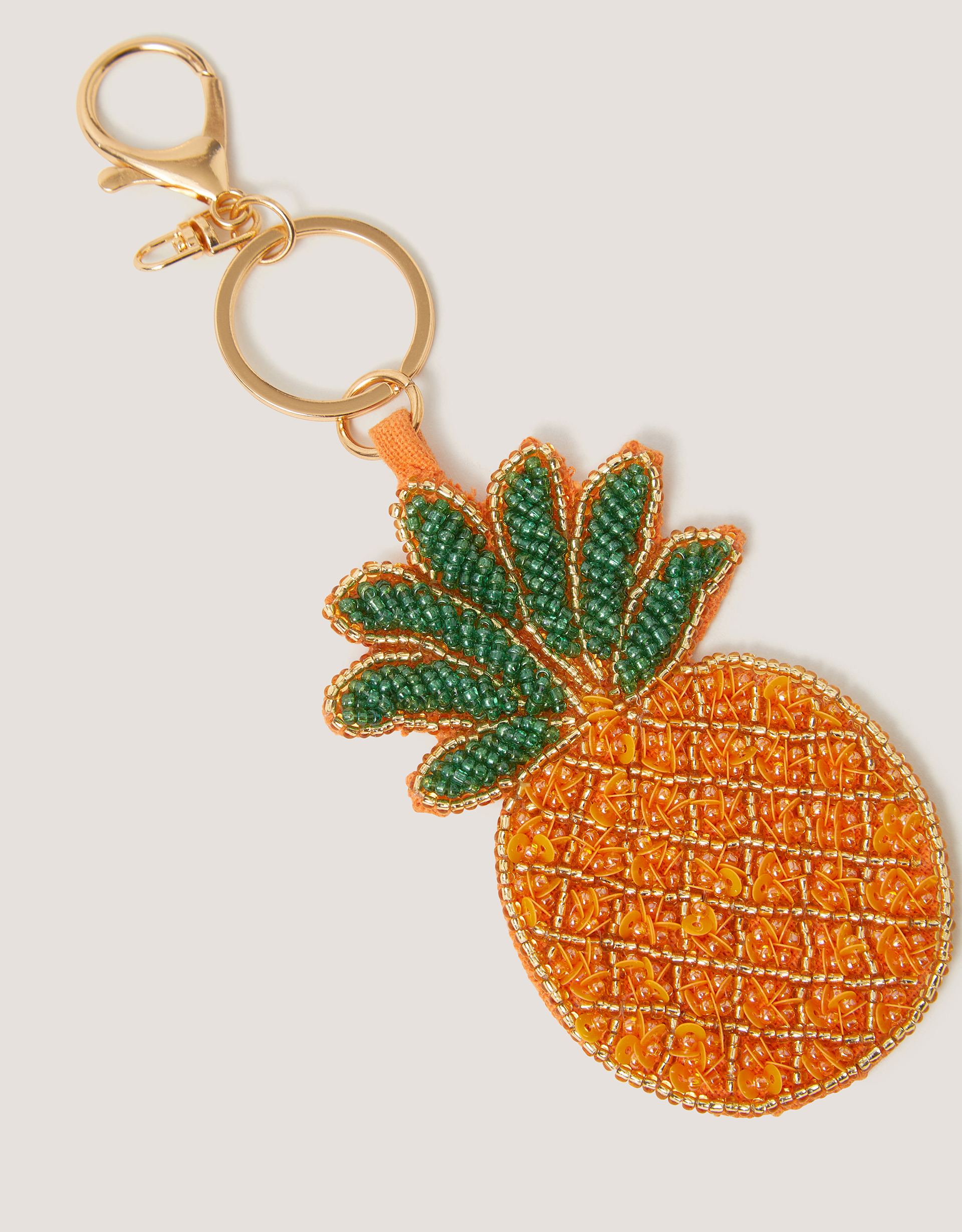 Monsoon Pineapple Beaded Bag Charm, view 2
