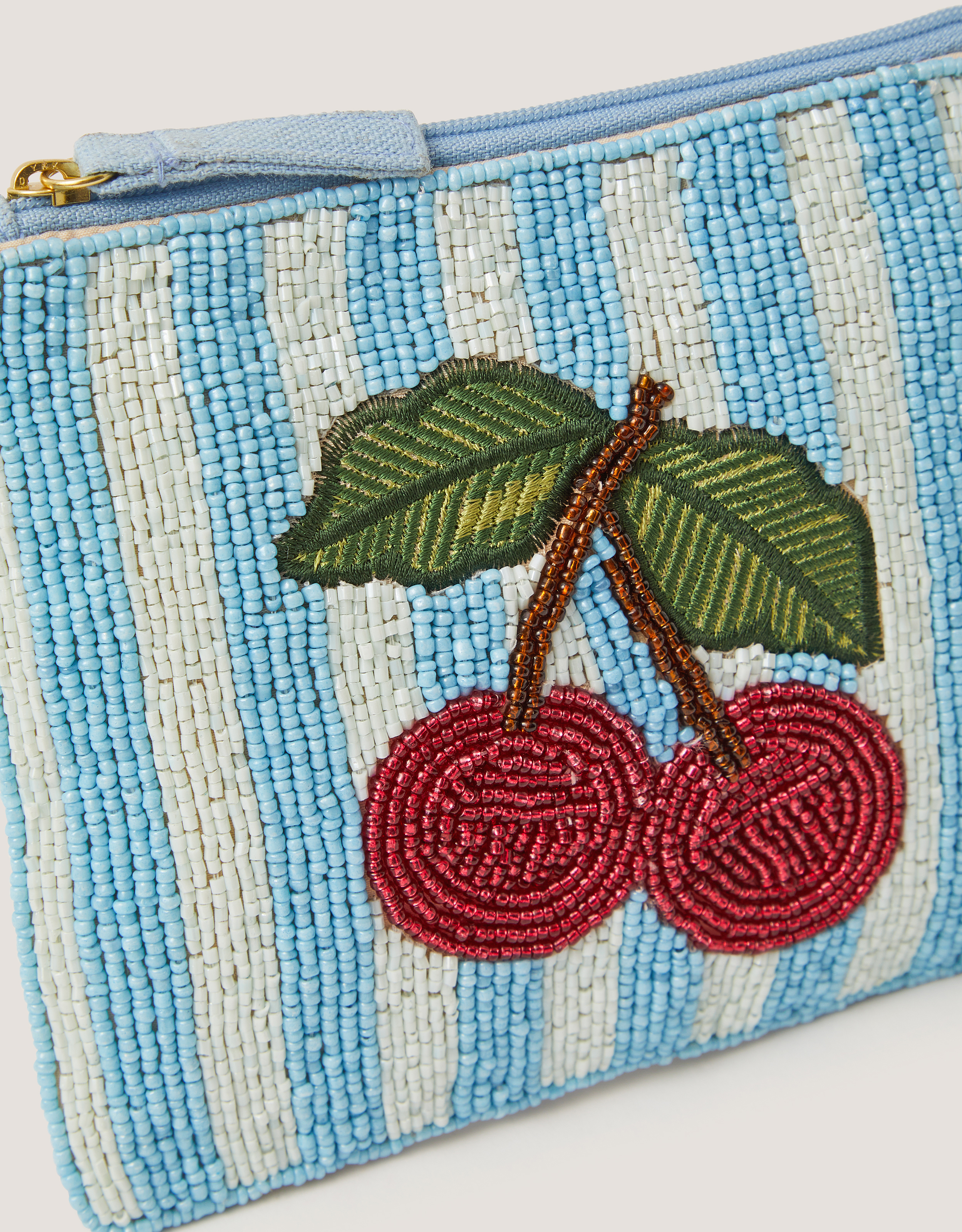 Monsoon Cherry Beaded Pouch, view 3
