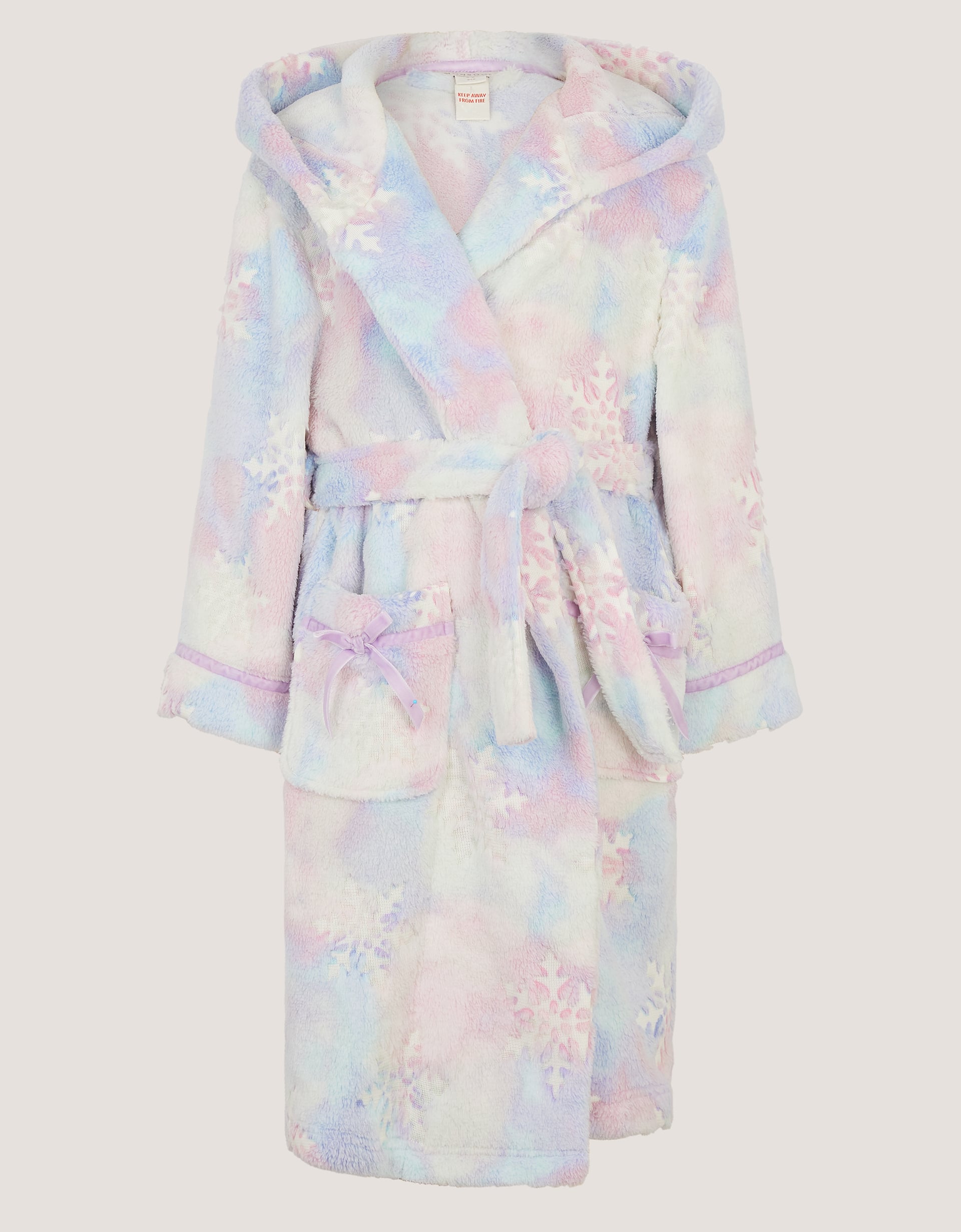 Glow In The Dark Snowflake Dressing Gown Pink
