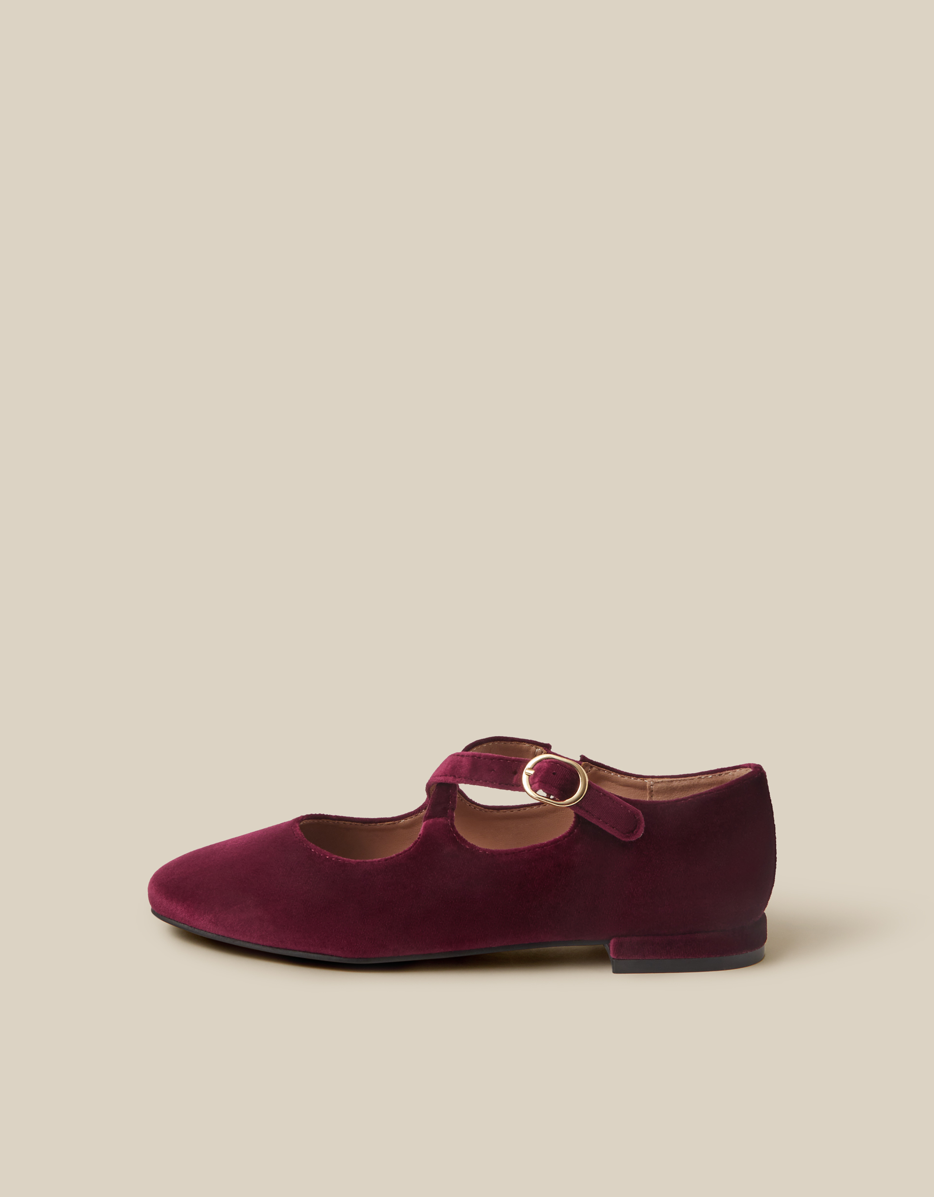 Monsoon Dana Velvet Mary Jane Ballet Flats, view 2
