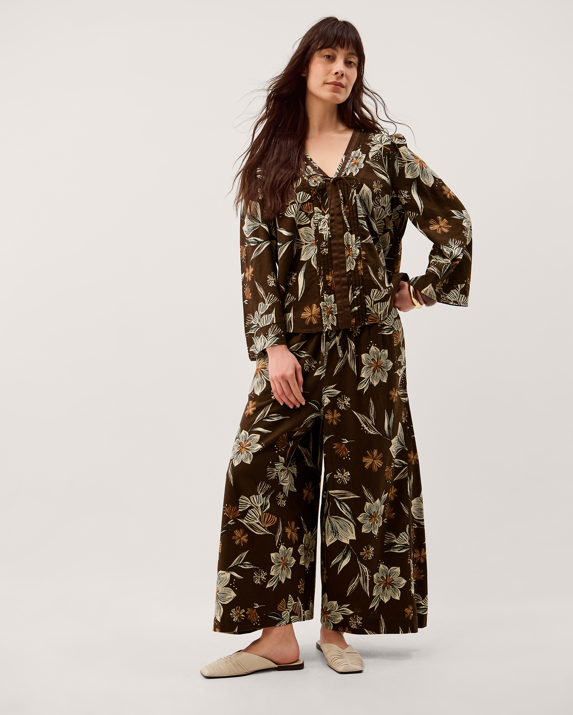 Monsoon Esther Floral Linen Blend Top, view 2