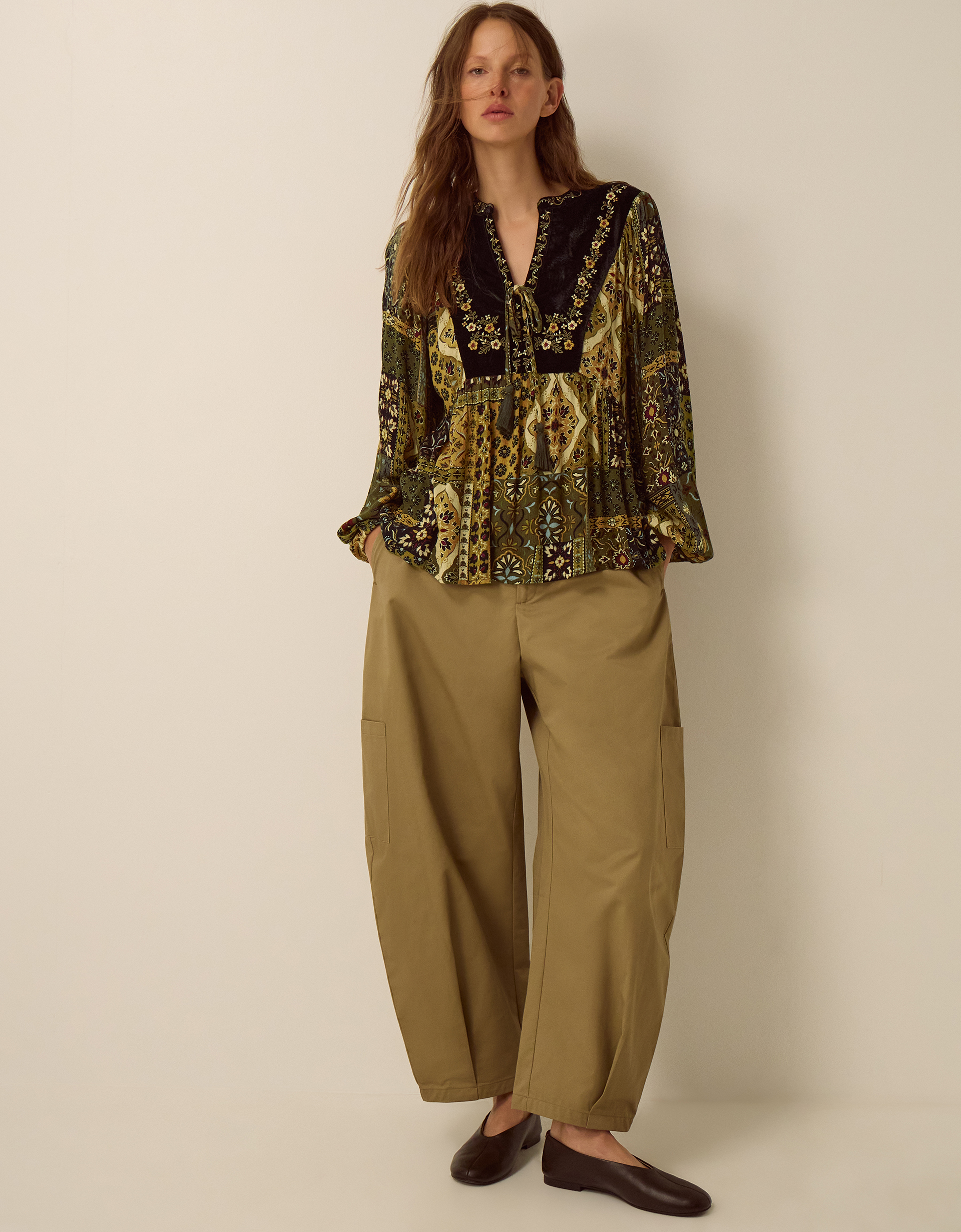 Monsoon Laoise Floral Patchwork Top, view 2