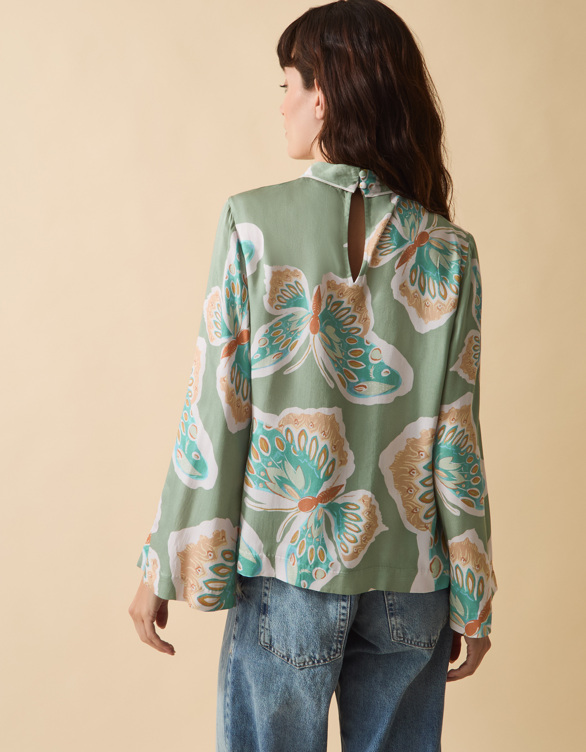 Monsoon Clemence Aurelie Butterfly Top in Green, view 2