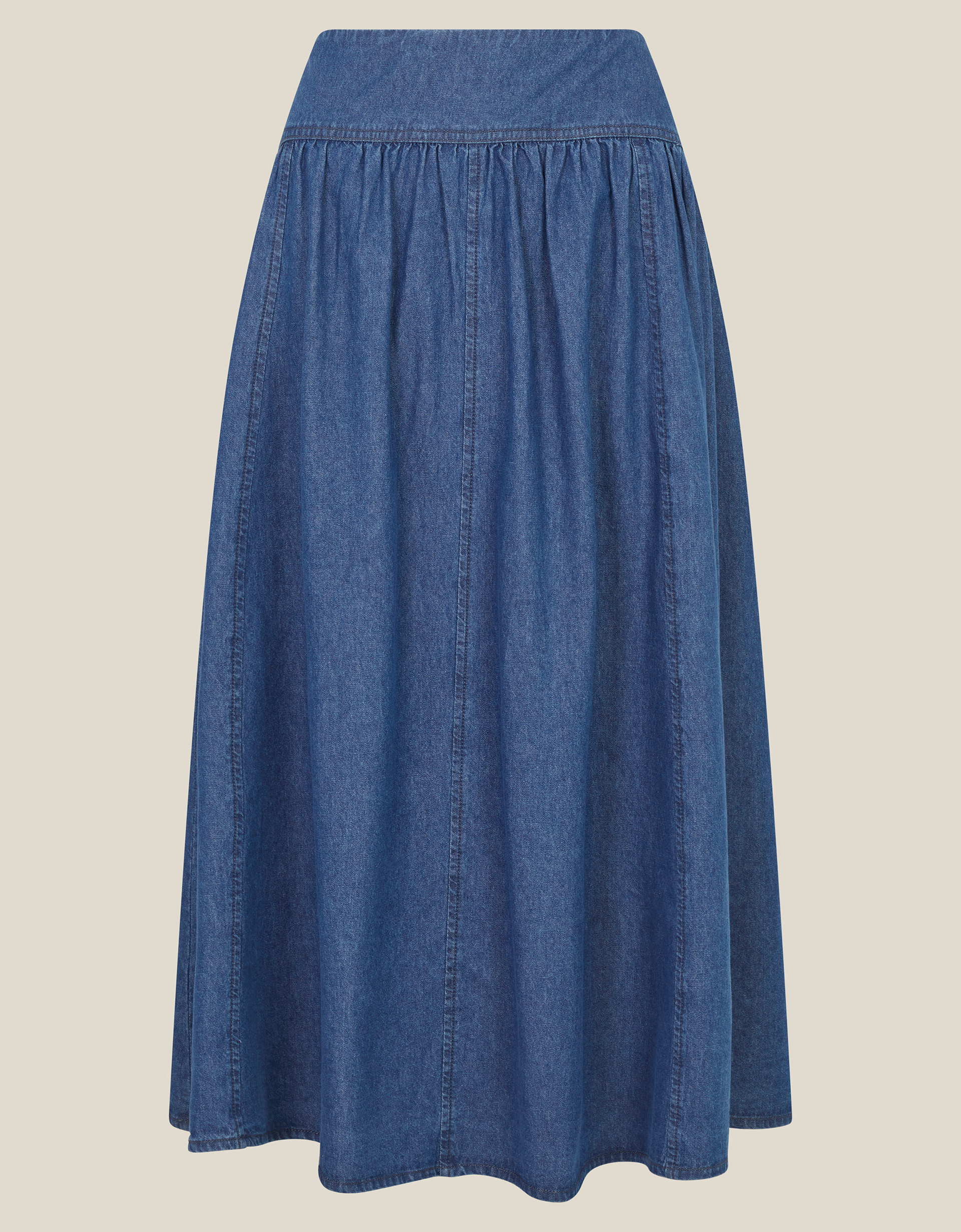 Monsoon Paloma Denim Midi Skirt, view 5