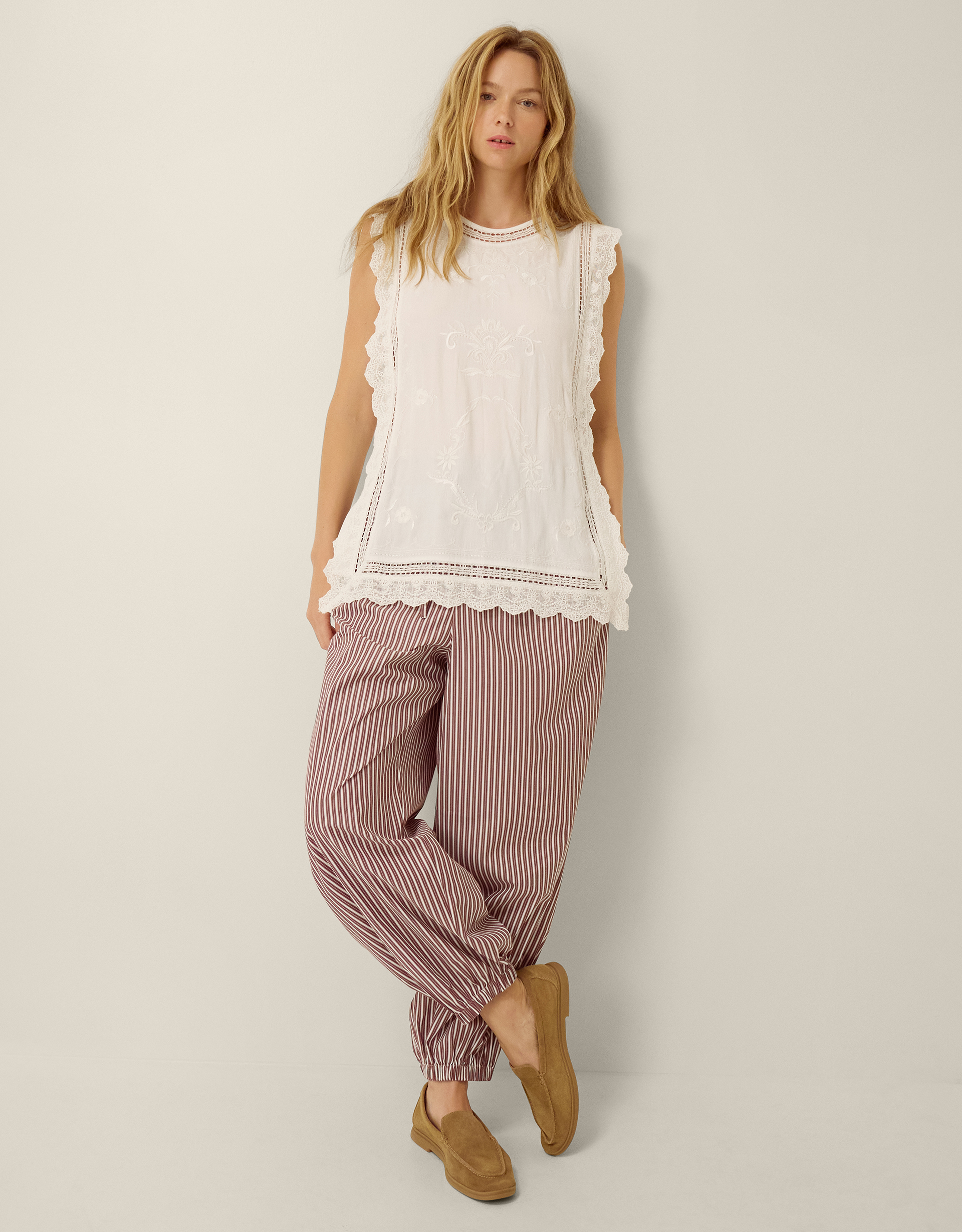 Monsoon Scarlet Stripe Balloon Trousers