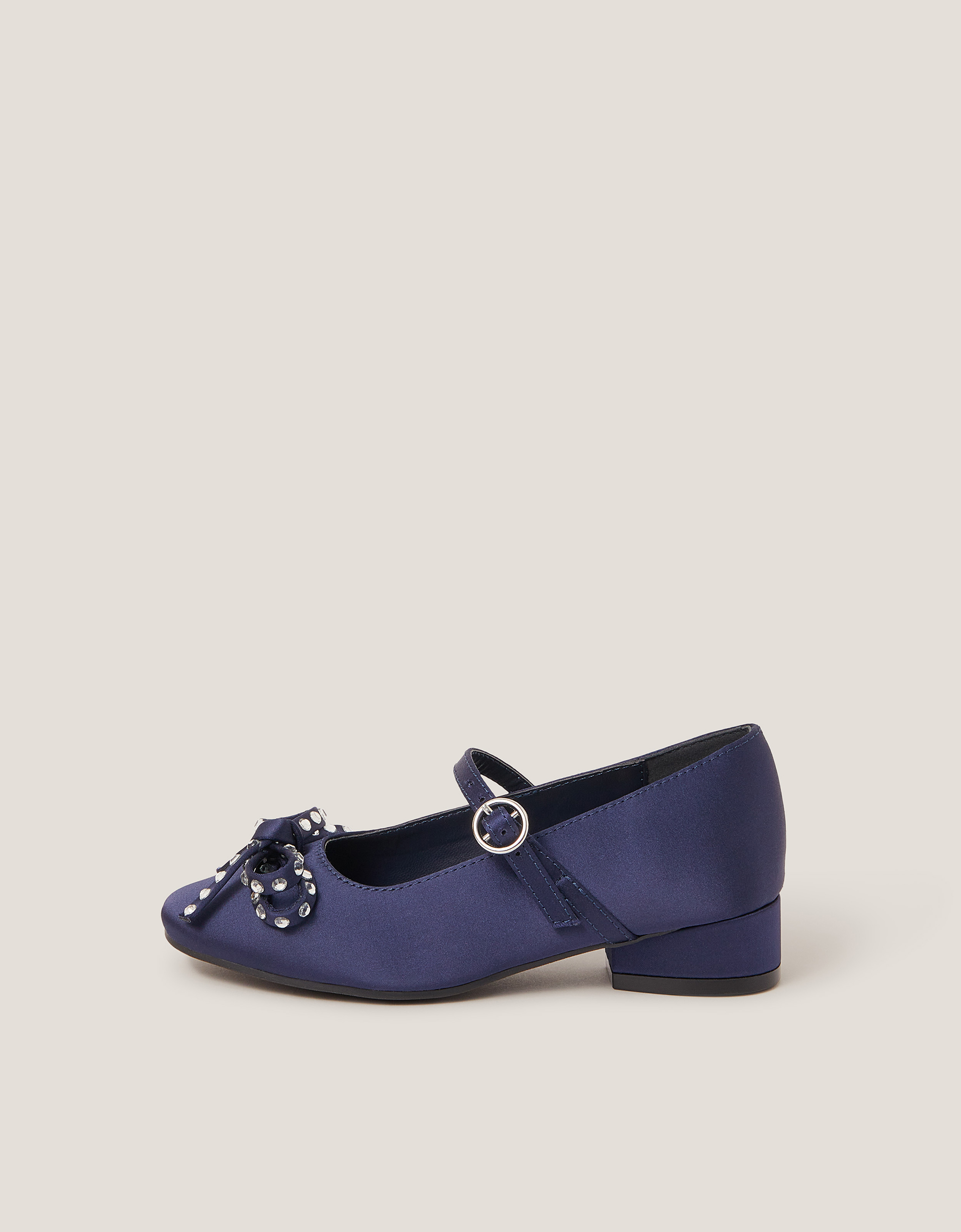 Monsoon Diamante Bow Ballet Heels, view 2