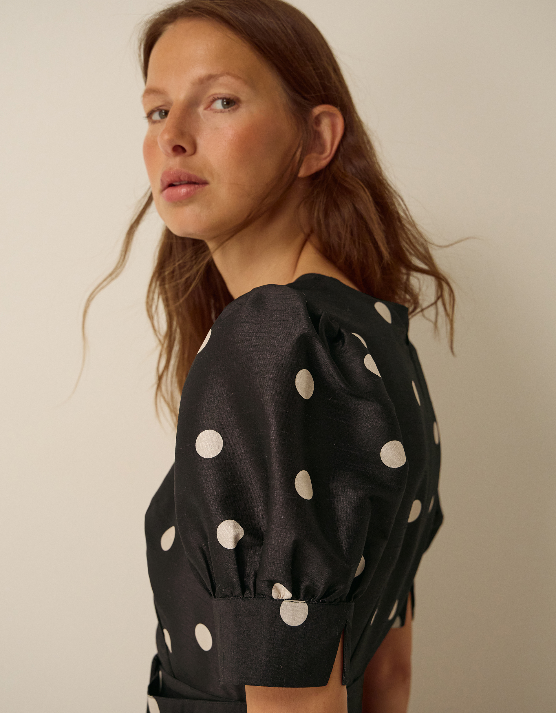 Monsoon Amara Polka Dot Belted Midi Dress, view 5